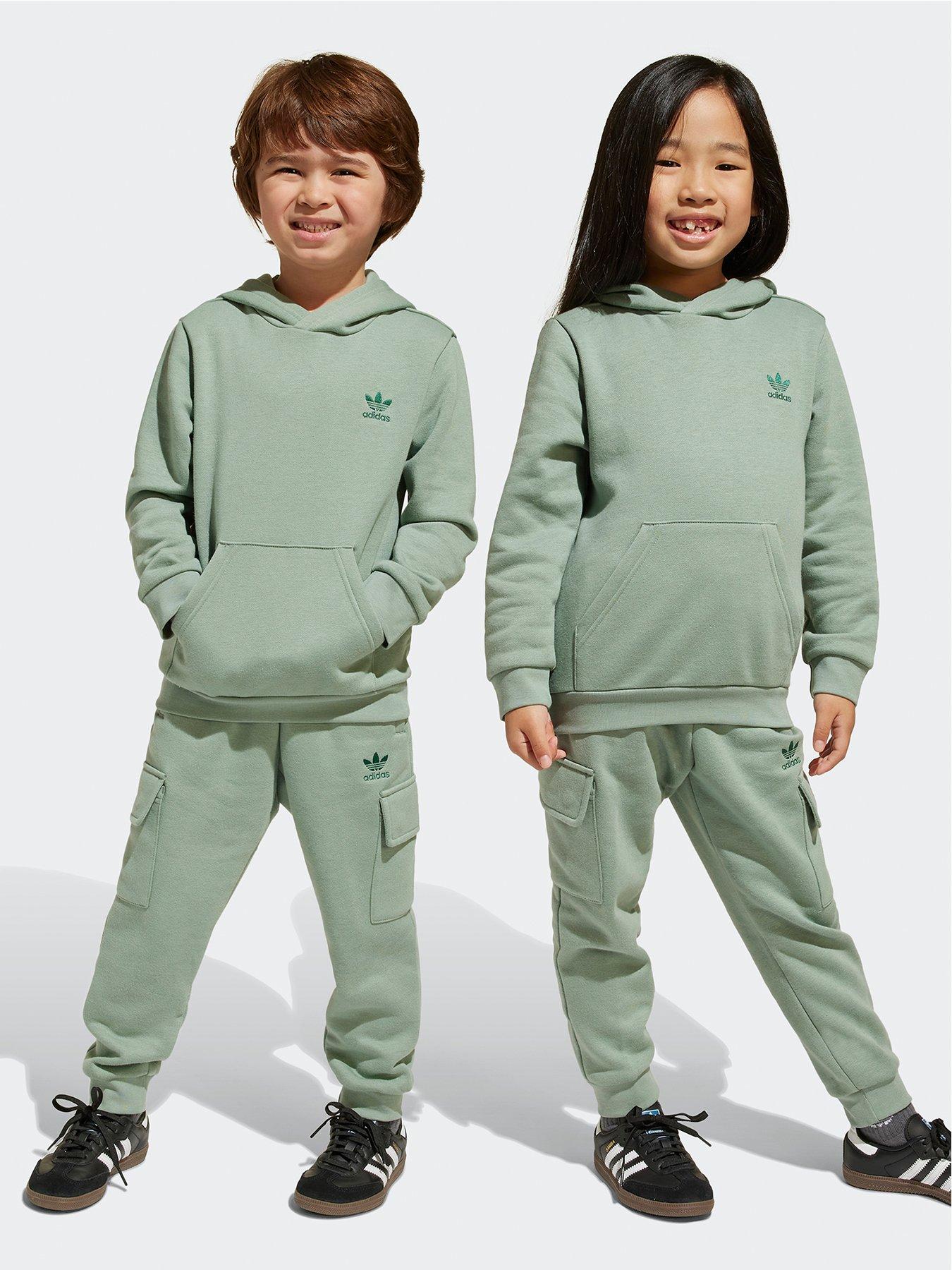 undefined Kids Unisex Hoodie Cargo Tracksuit - Green