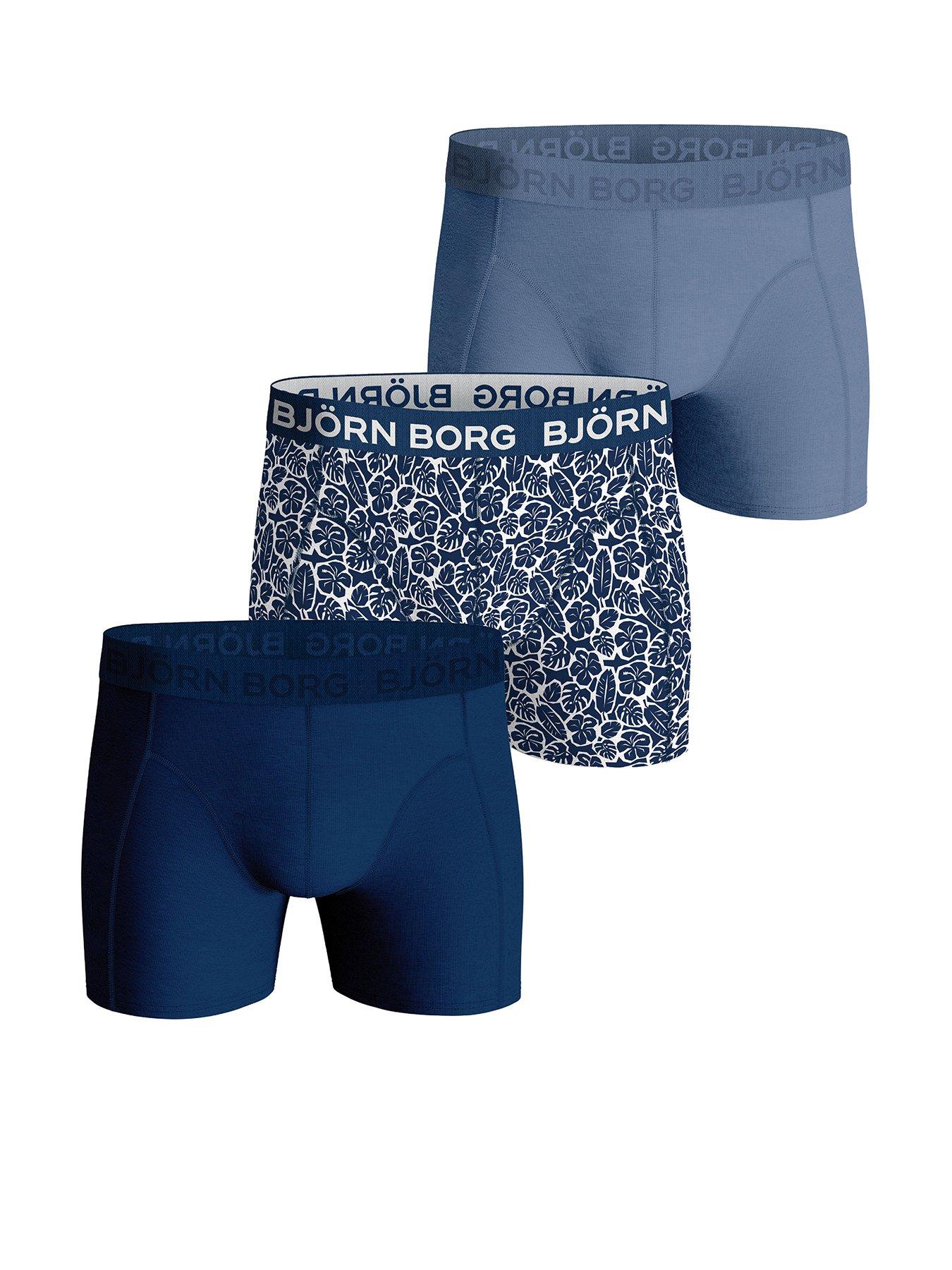 undefined 3 Pack of Cotton Stretch Boxers - Blue