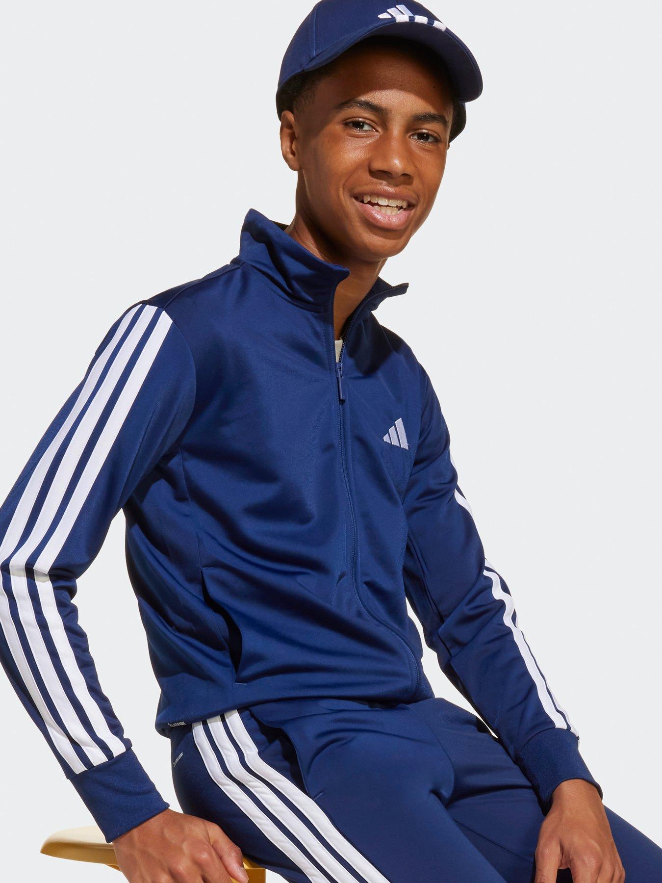 Image 4 of 5 of adidas Sportswear Junior Boys Essentials Climacool Track Suit  - Blue