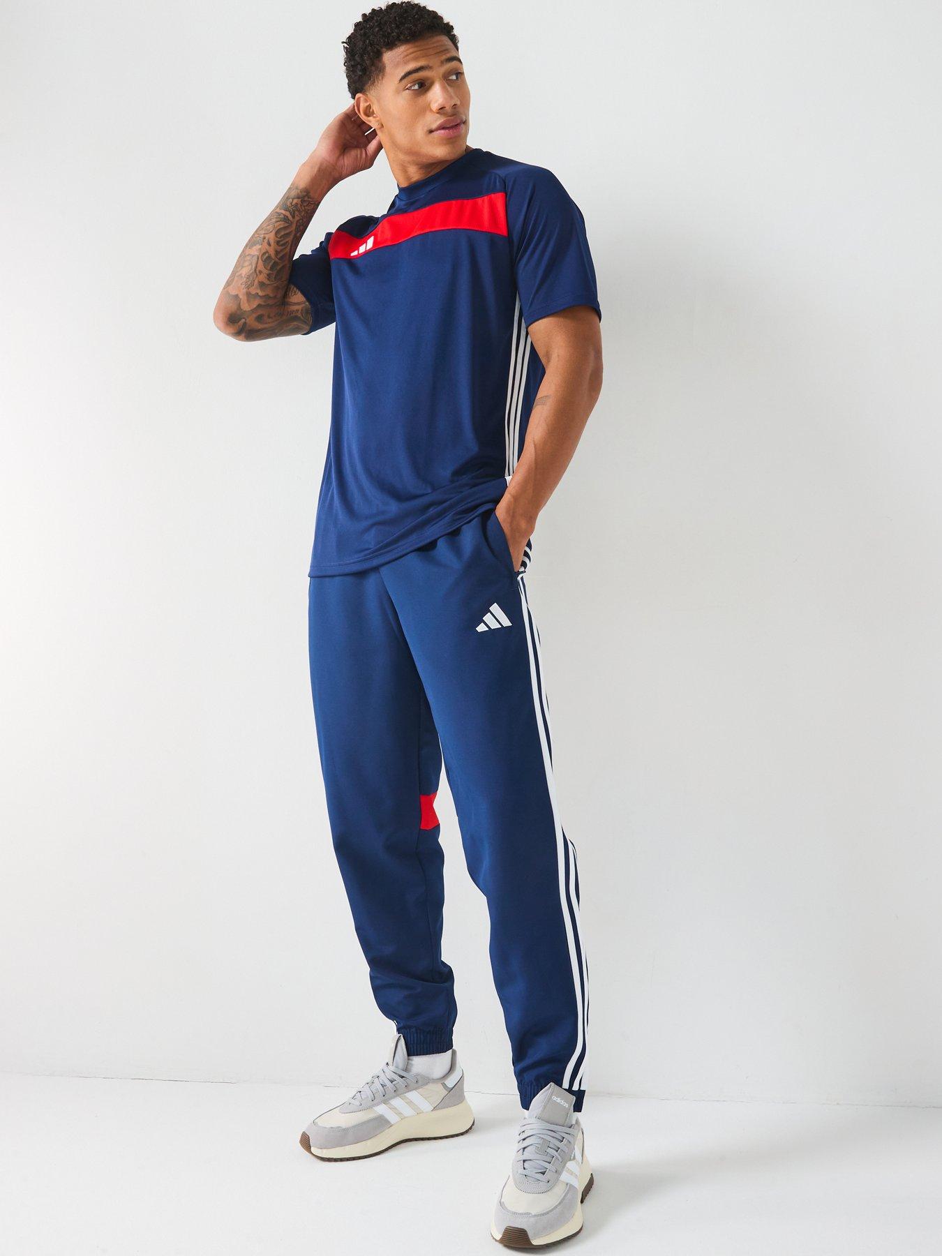 Image 3 of 6 of adidas Mens Tiro Essentials Woven Pant - Navy/red