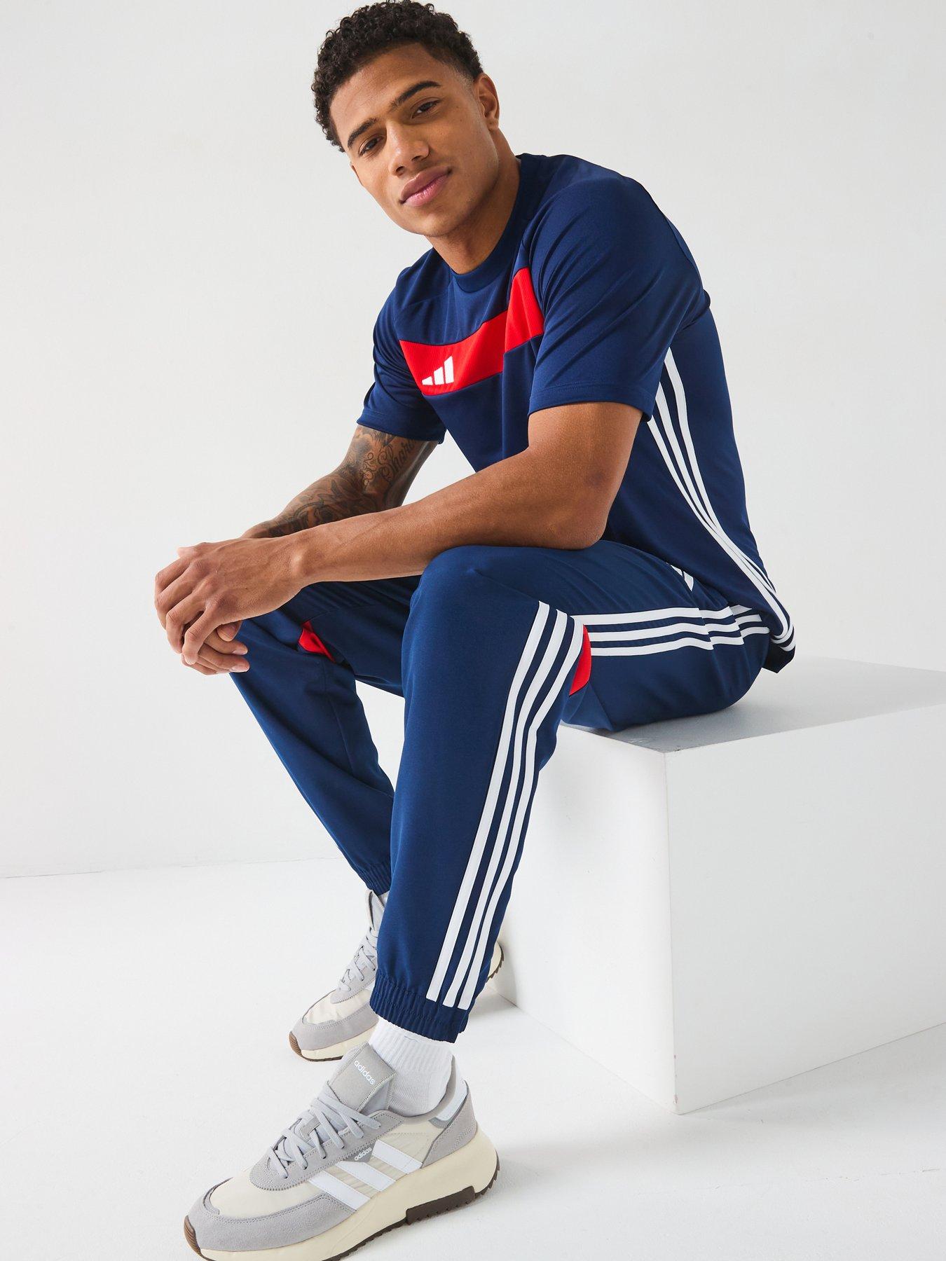 Image 5 of 6 of adidas Mens Tiro Essentials Woven Pant - Navy/red