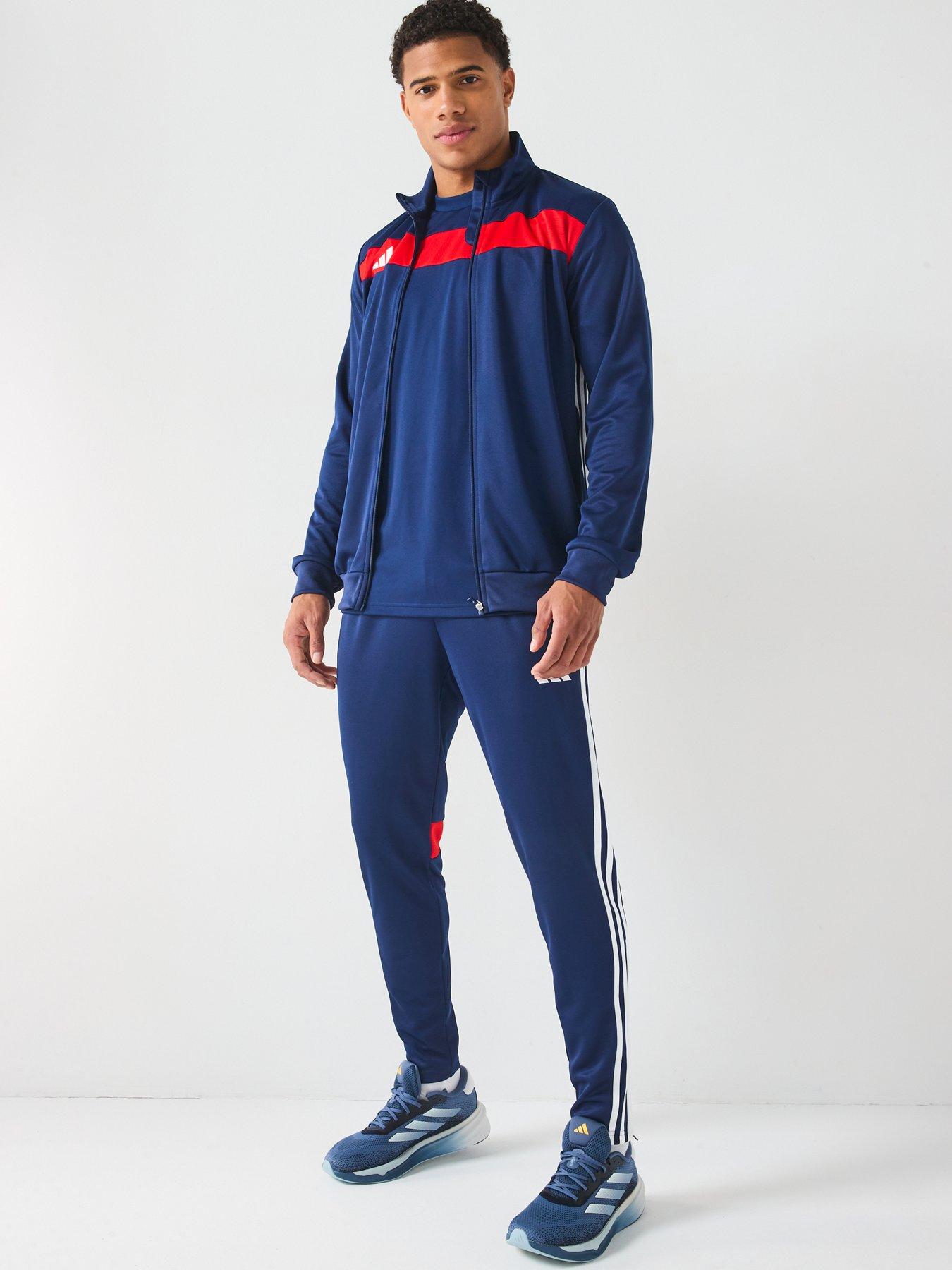 Image 3 of 4 of adidas Mens Tiro Essentials Tracksuit - Blue/red