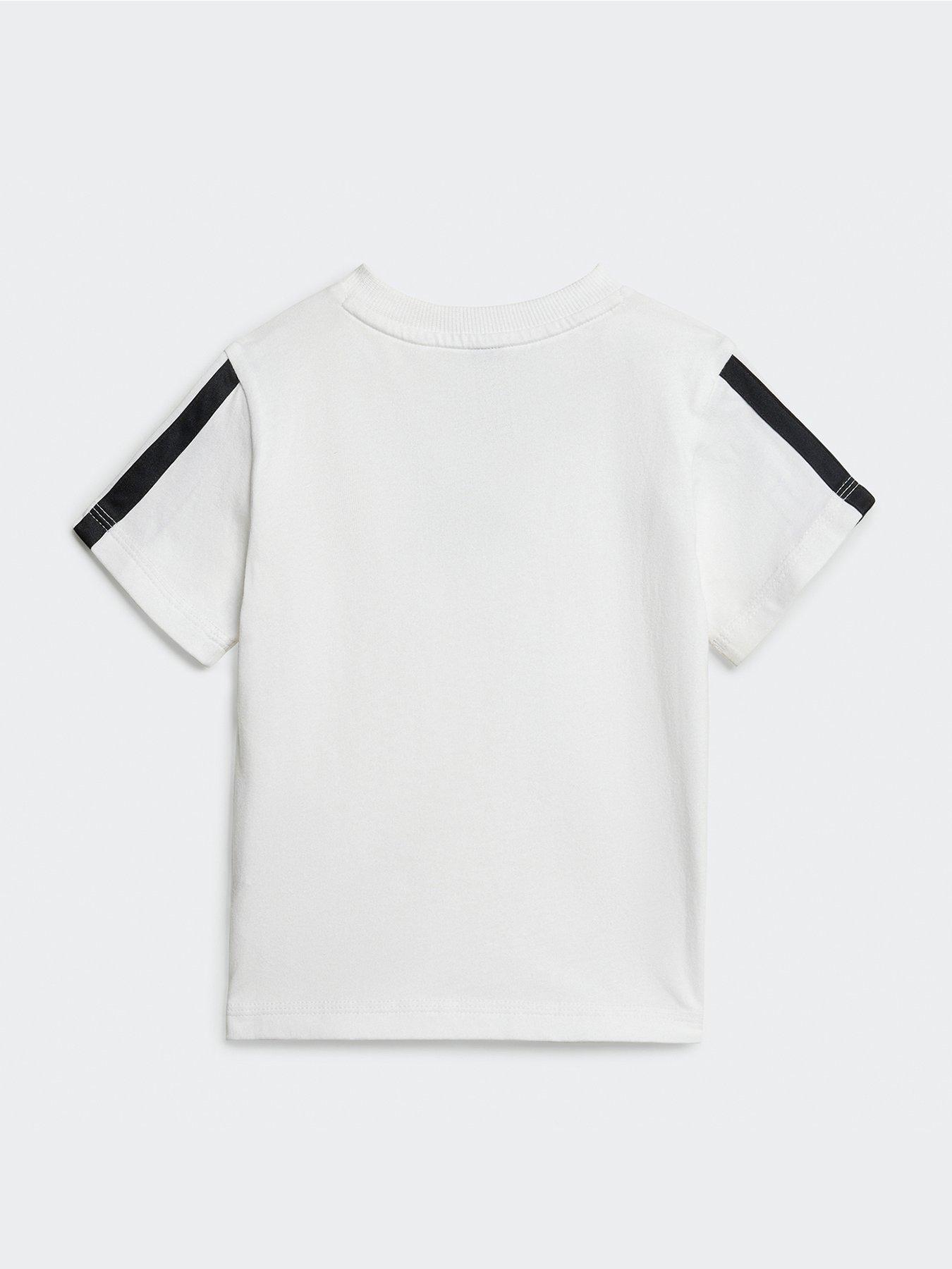 Image 2 of 5 of adidas Sportswear Infant Unisex Essentials T-Shirt &amp; Short Set&nbsp;- White