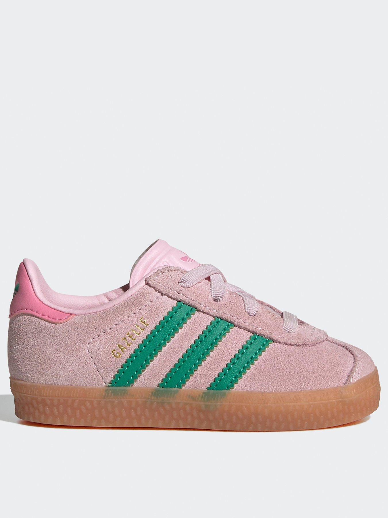 adidas Originals Infant Unisex Gazelle Comfort Closure Elastic Laces Shoes Kids - Pink