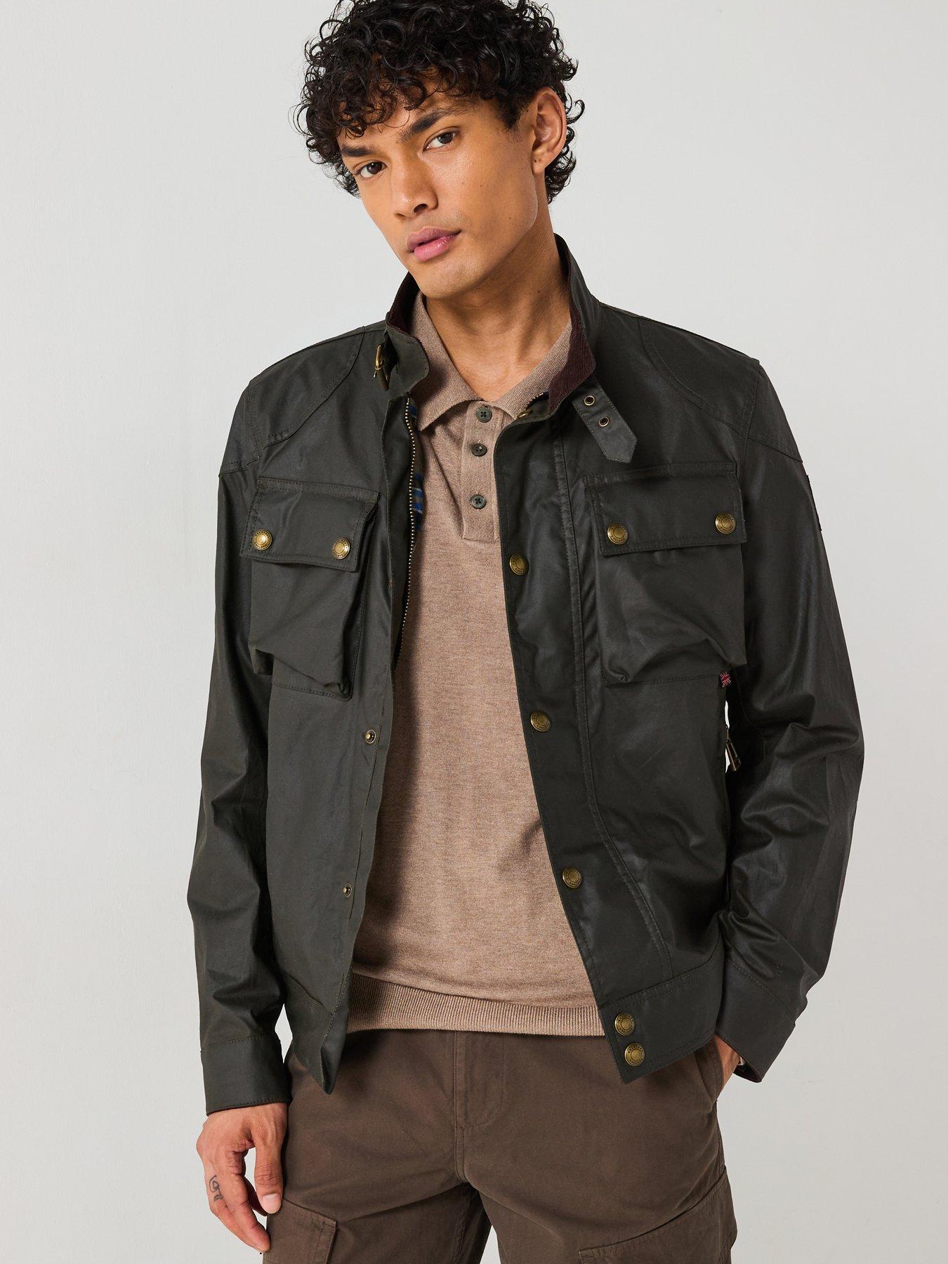 undefined Racemaster Wax Biker Jacket - Dark Khaki