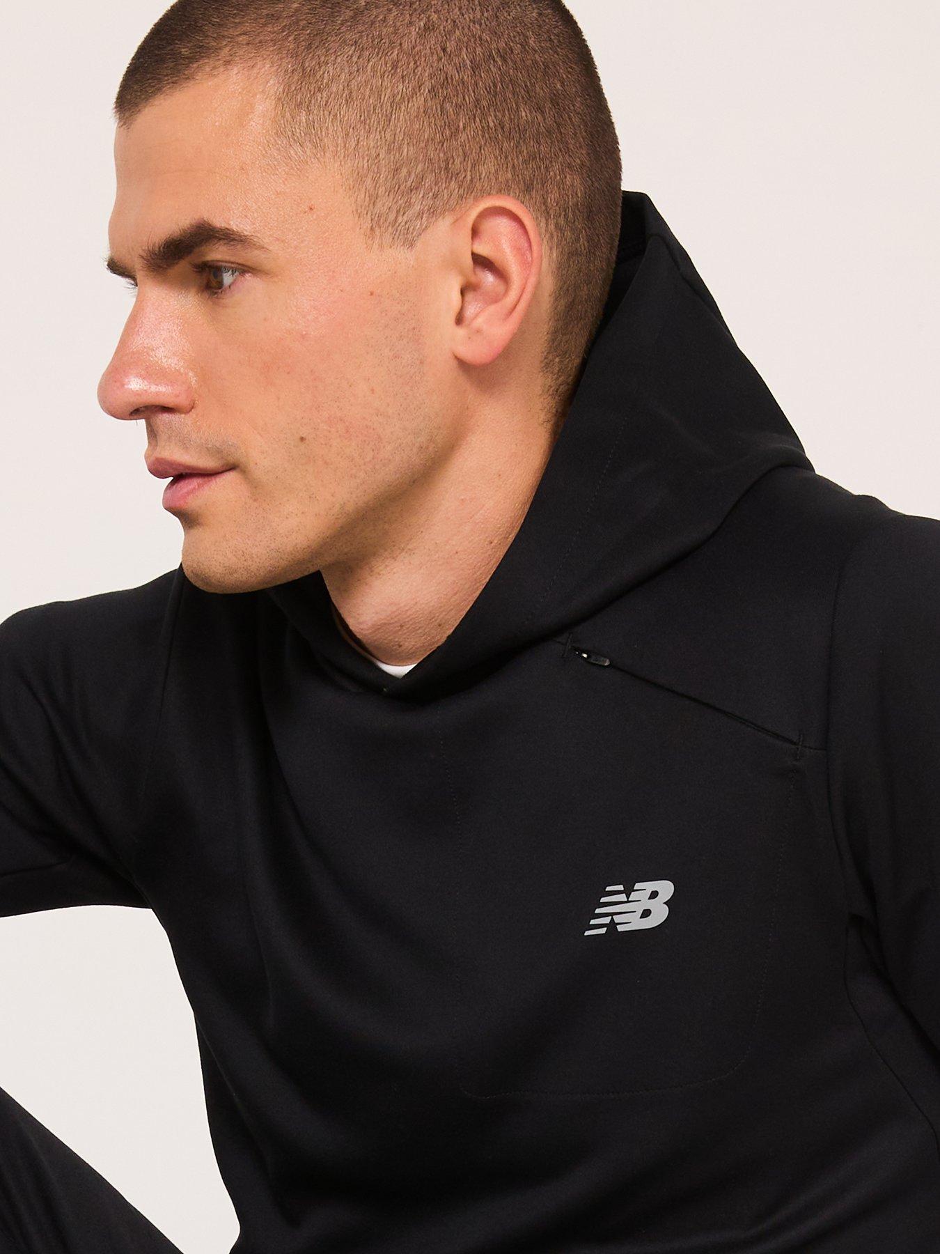 Image 4 of 5 of New Balance Mens Running Tech Knit Hoodie - Black