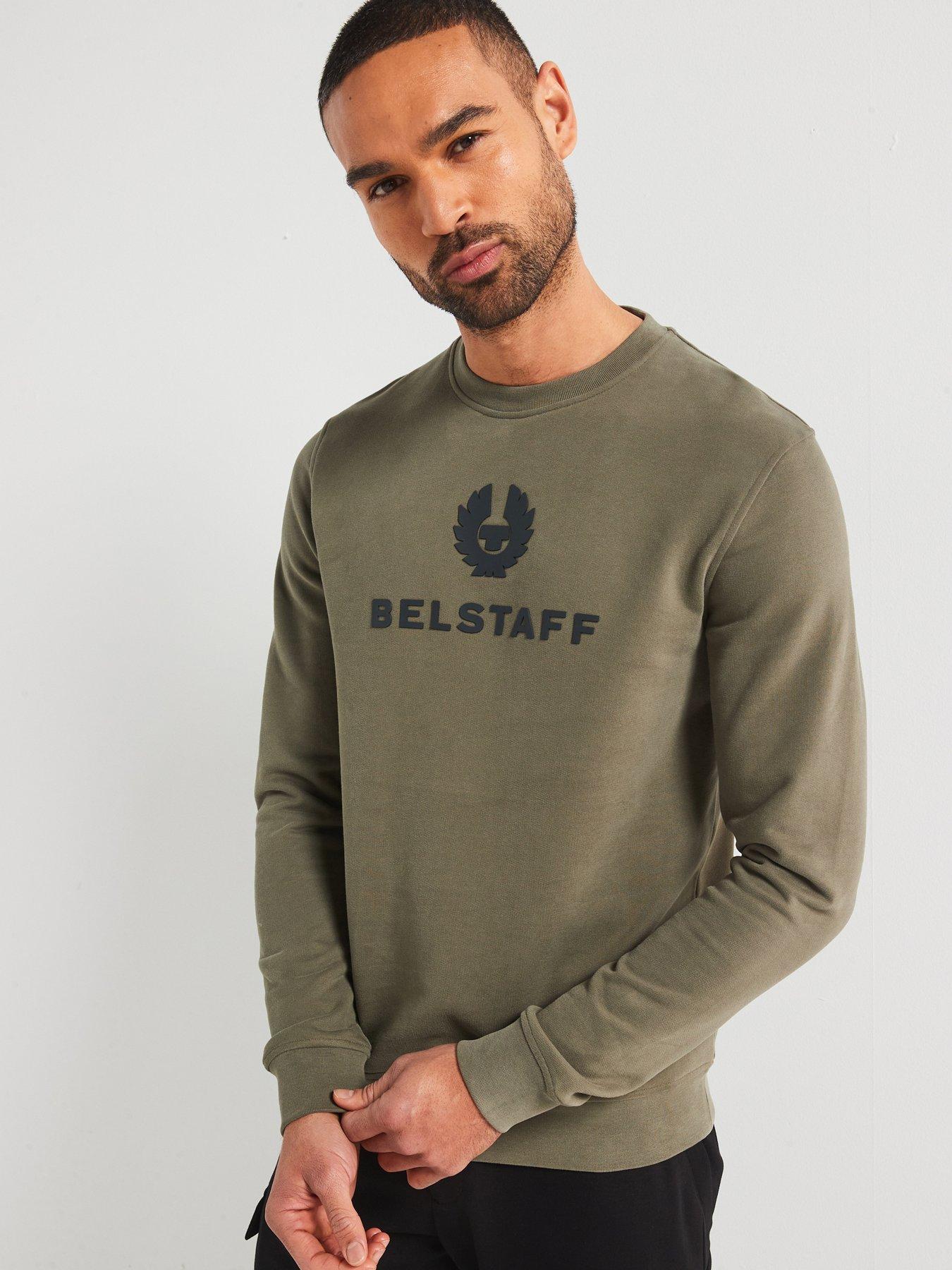 undefined Signature Chest Logo Regular Fit Crew Sweater - Khaki