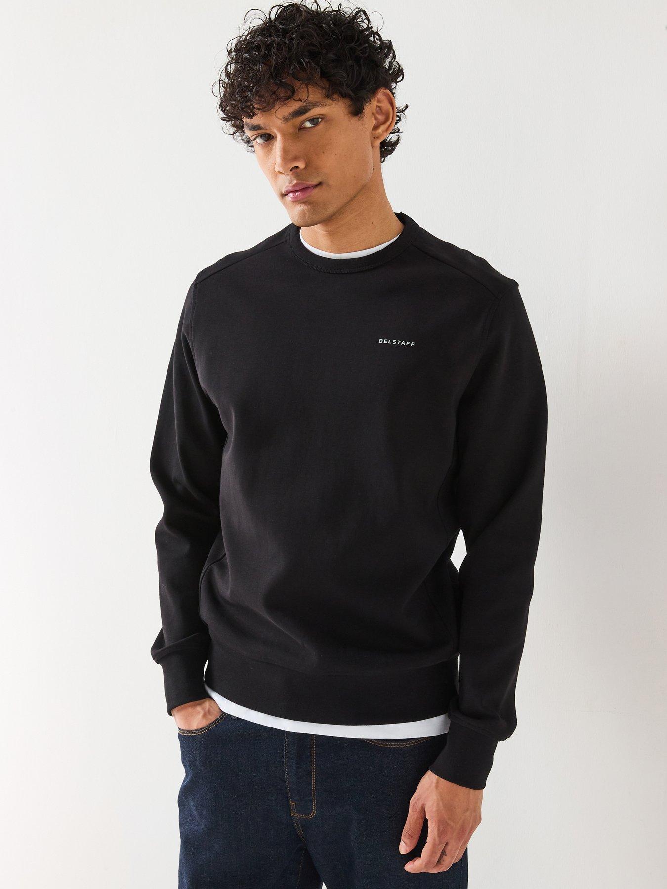 undefined Alloy Small Linear Logo Crew Neck Sweatshirt - Black