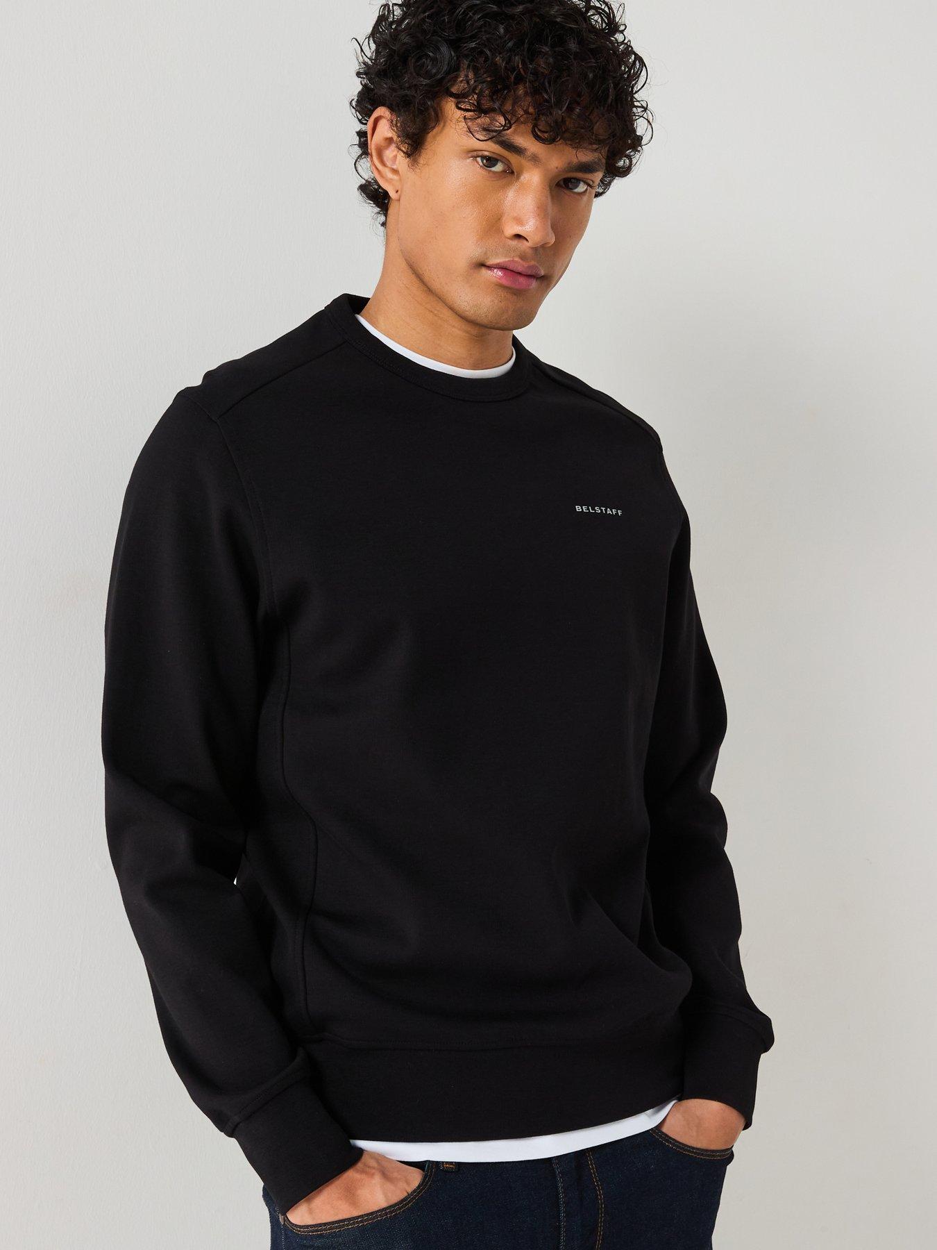 Image 5 of 6 of Belstaff Alloy Small Linear Logo Crew Neck Sweatshirt - Black