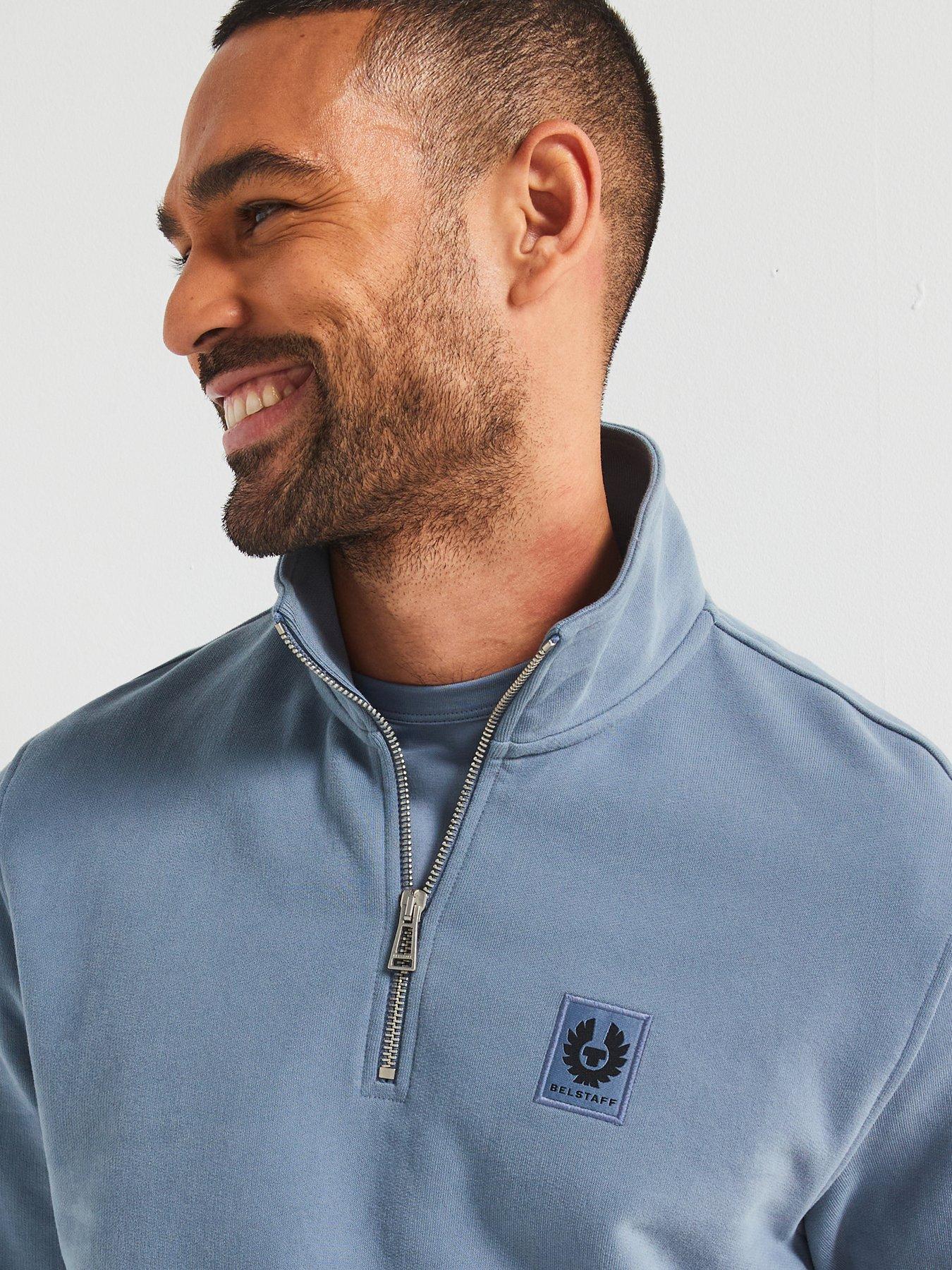Belstaff Belstaff Left Chest Patch Logo Regular Fit 1/4 Zip Sweat ...