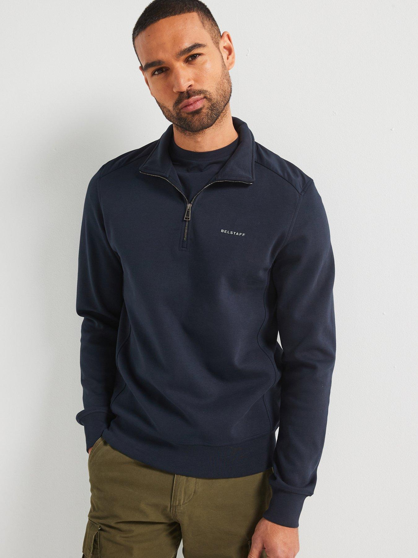 undefined Alloy Small Linear Logo 1/4 Zip Sweater - Navy