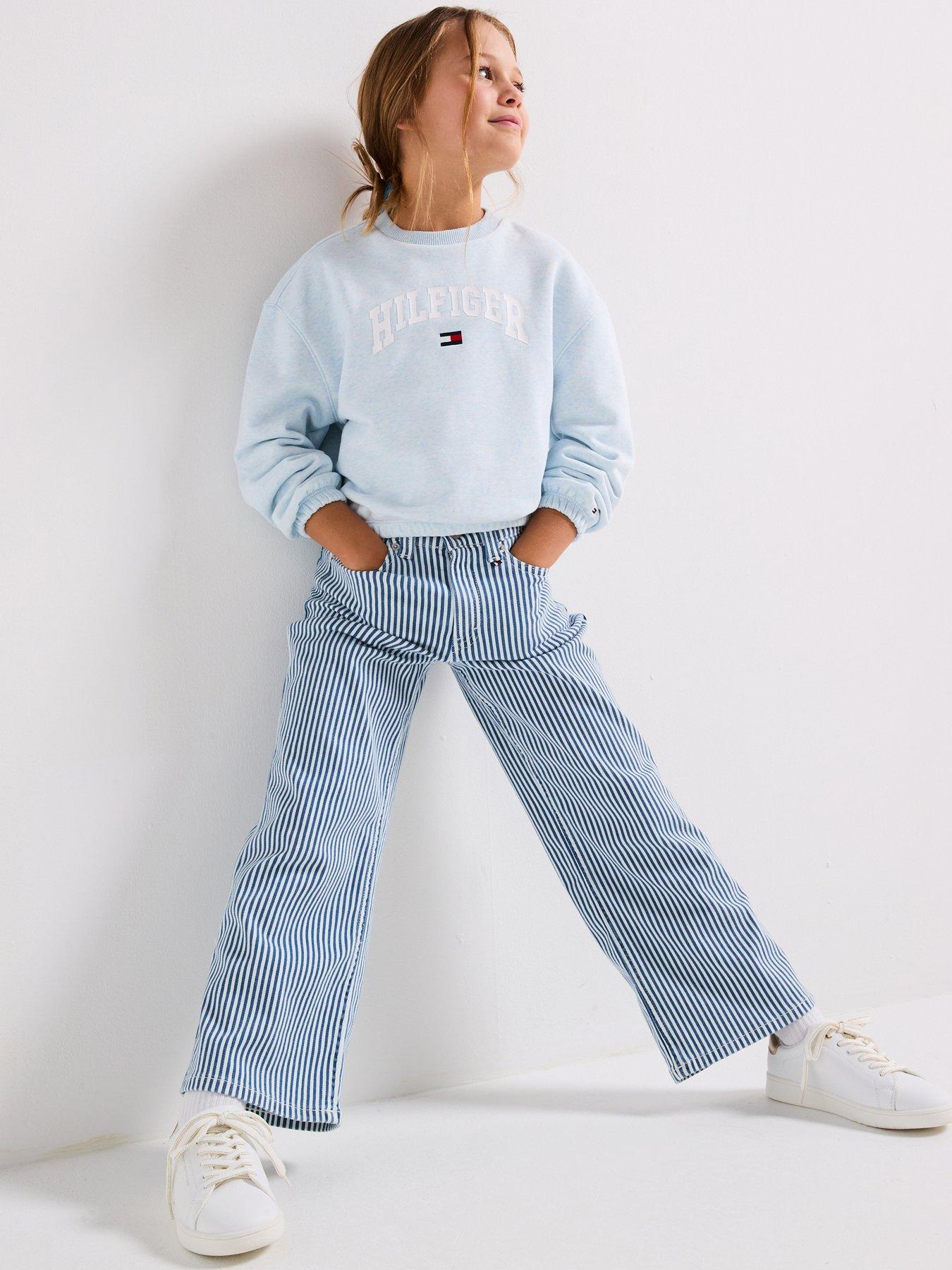 undefined Girls Mabel Stripe Jeans - Blue