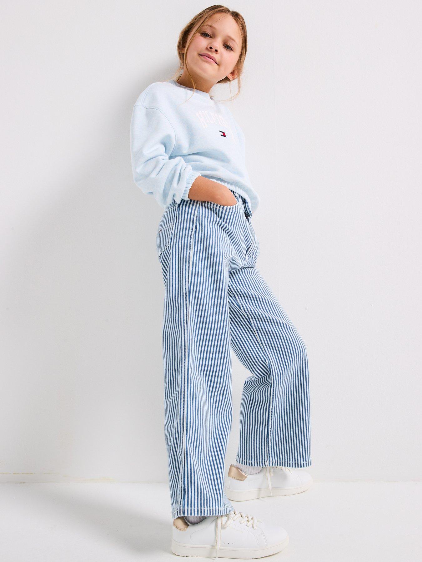 Image 3 of 6 of Tommy Hilfiger Girls Mabel Stripe Jeans - Blue
