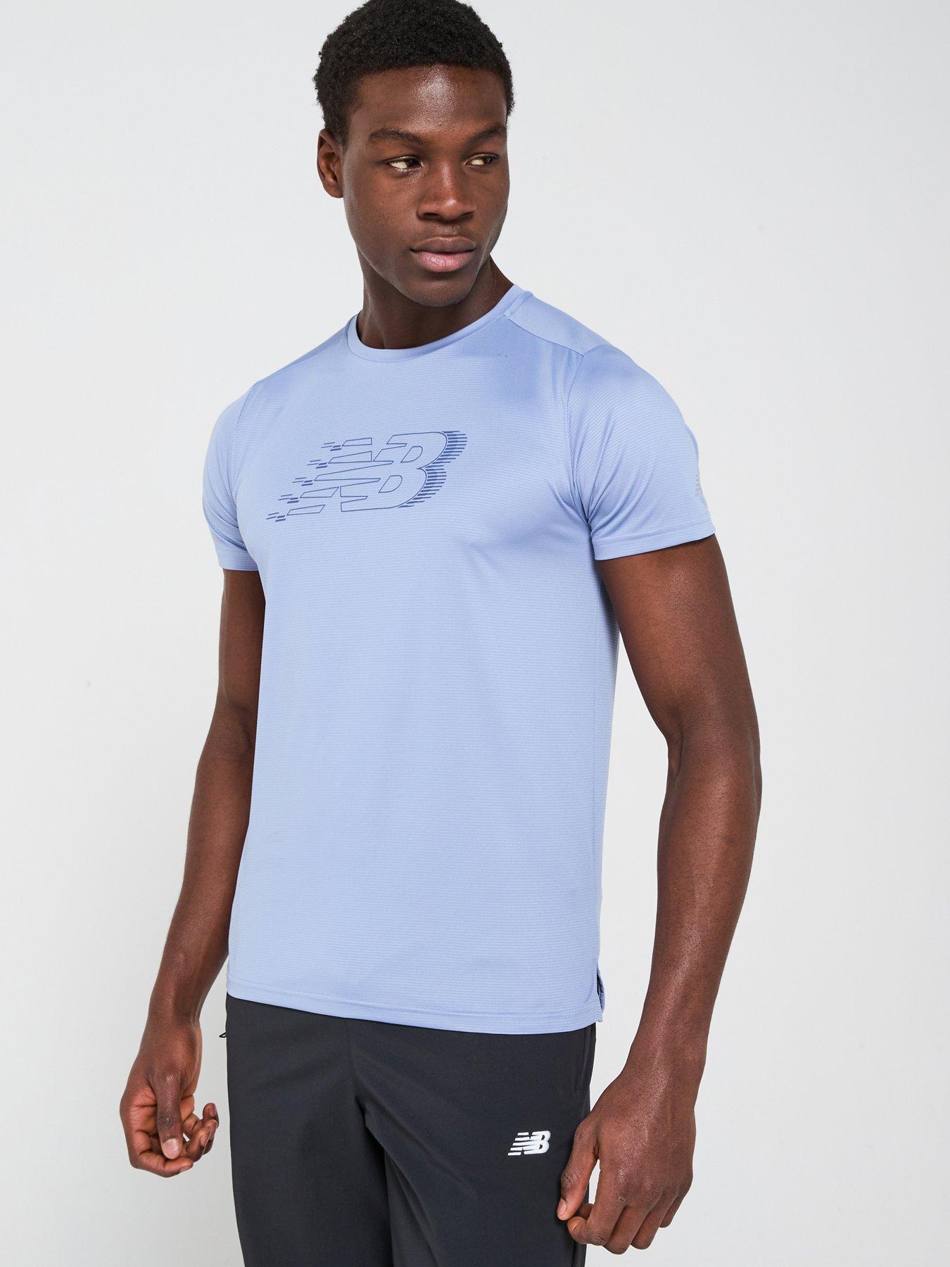 undefined Men's Running Sport Essentials Printed Run T-Shirt - Blue