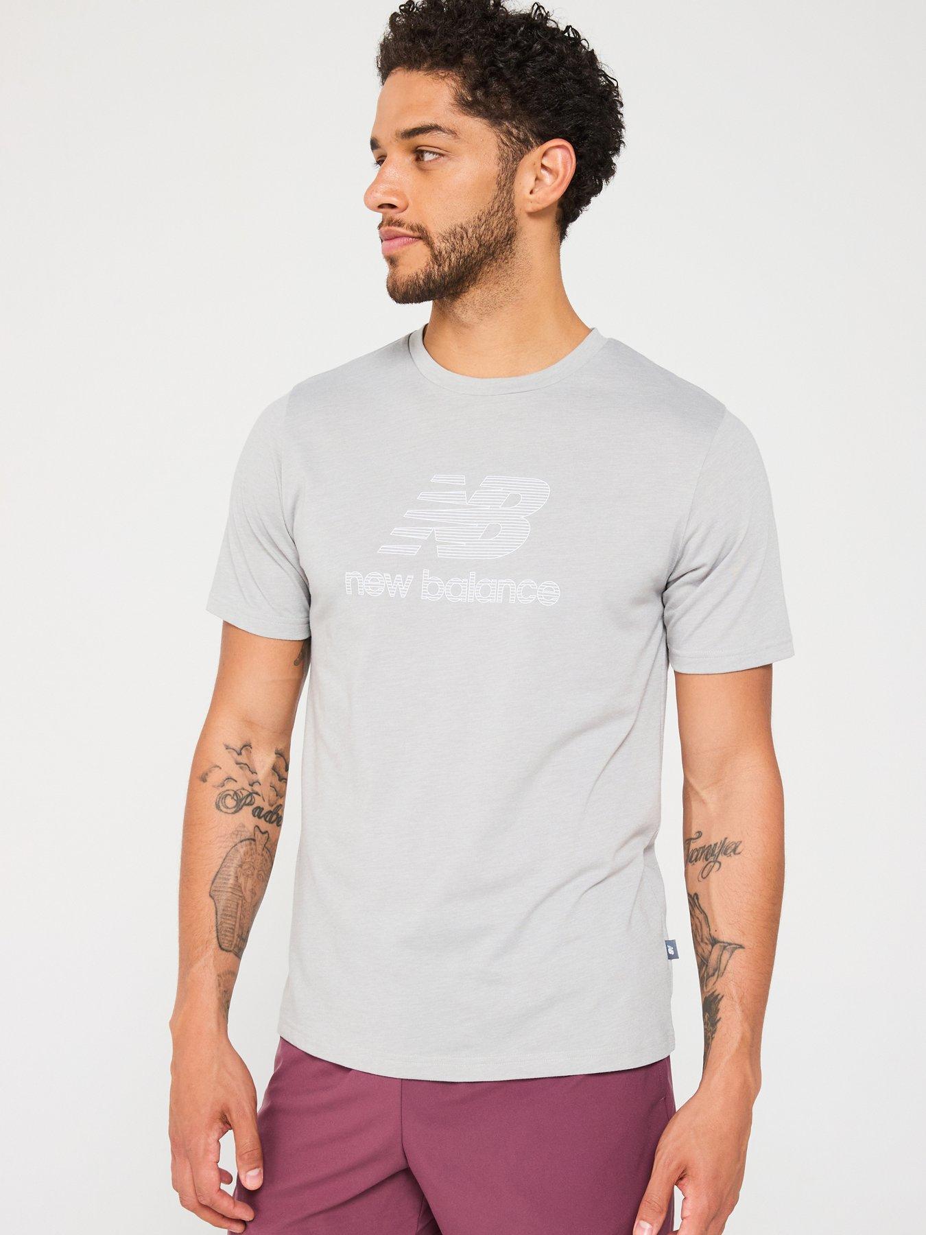 undefined Men's Running Heathertech Logo T-Shirt - Grey