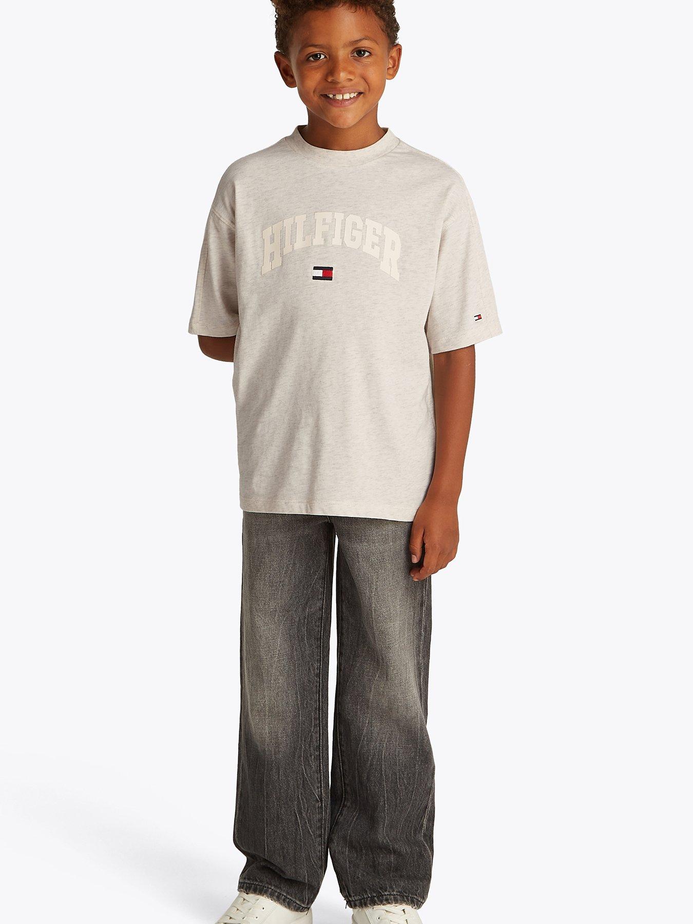 undefined Boys Varsity Short Sleeve T-Shirt - Grey