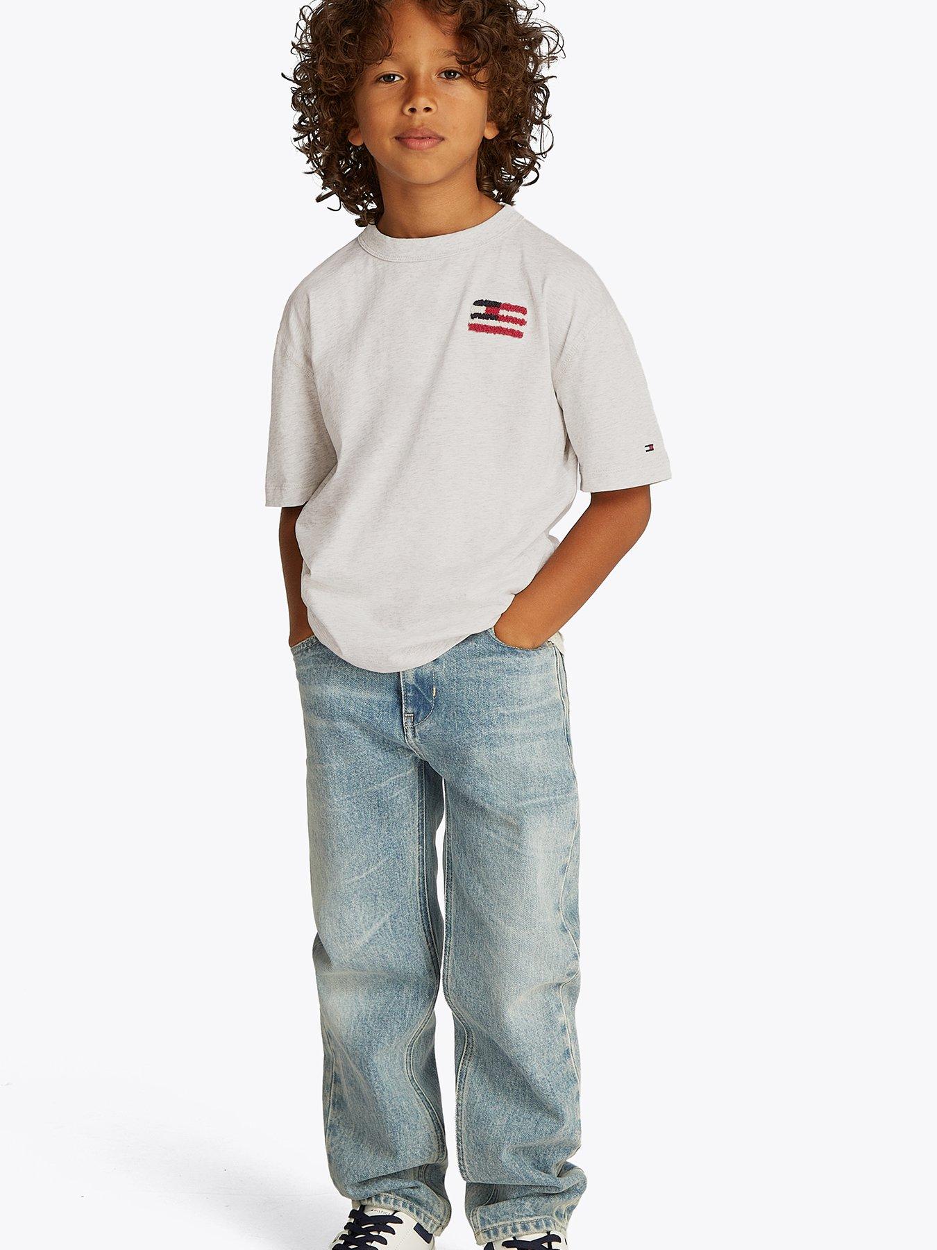 undefined Boys Flag Terry Short Sleeve T-Shirt - Grey