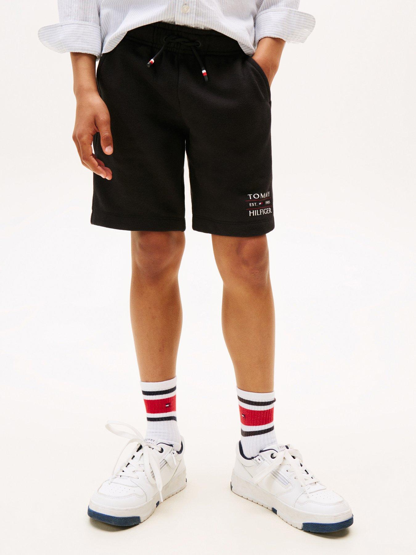 Image 1 of 4 of Tommy Hilfiger Boys Flag Sweatshort - Black