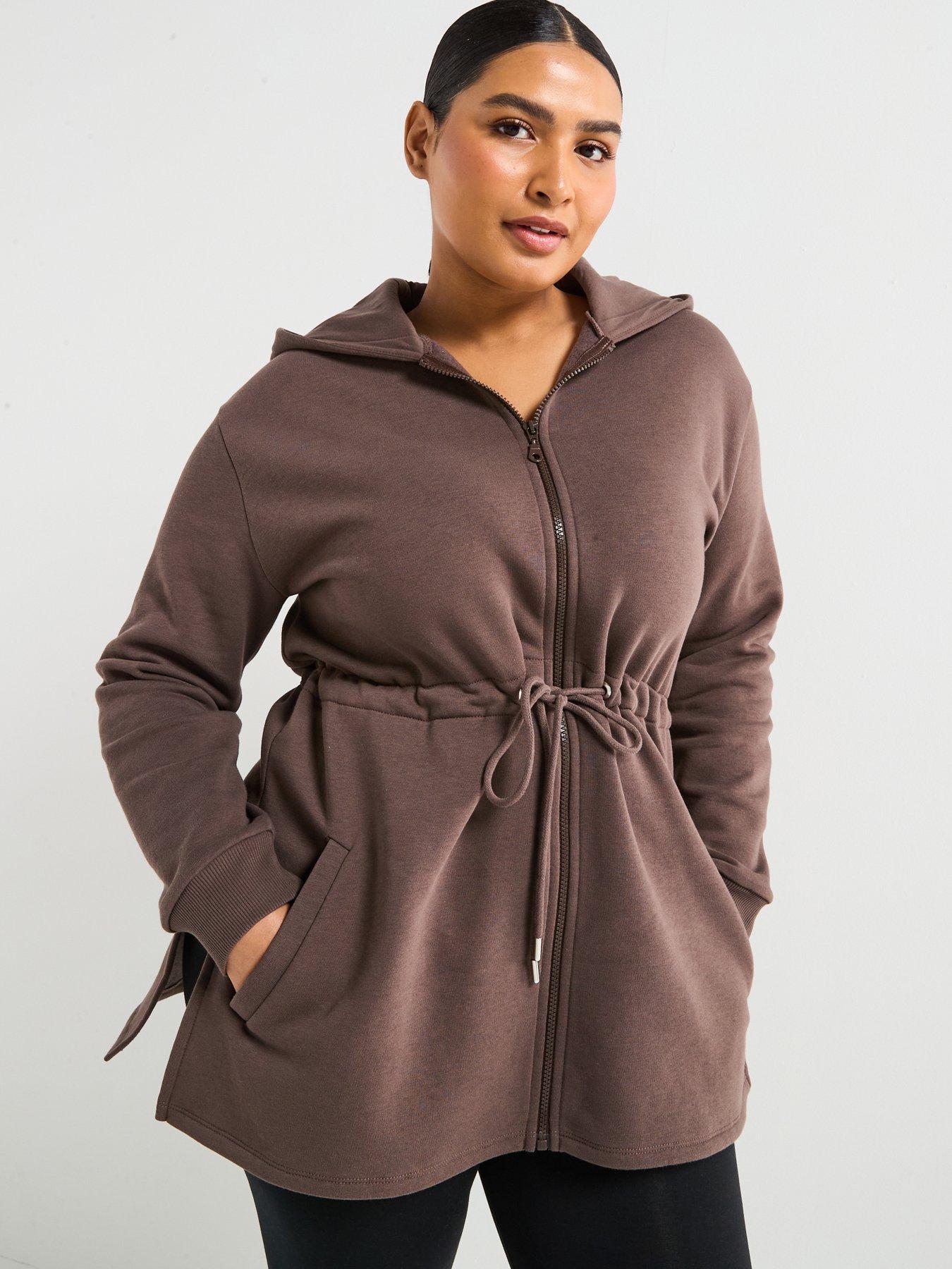 undefined Zip Through Hoodie - Brown
