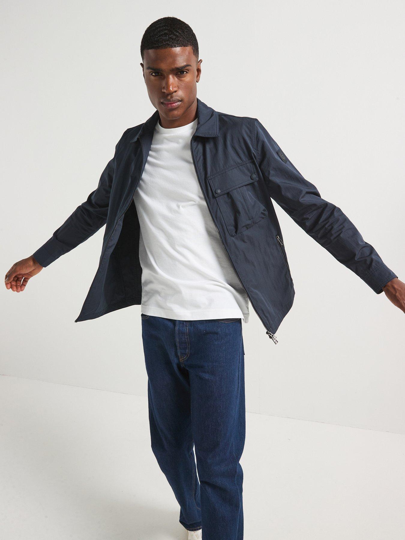 undefined Drome Cotton Blend Zip Thru Overshirt - Navy