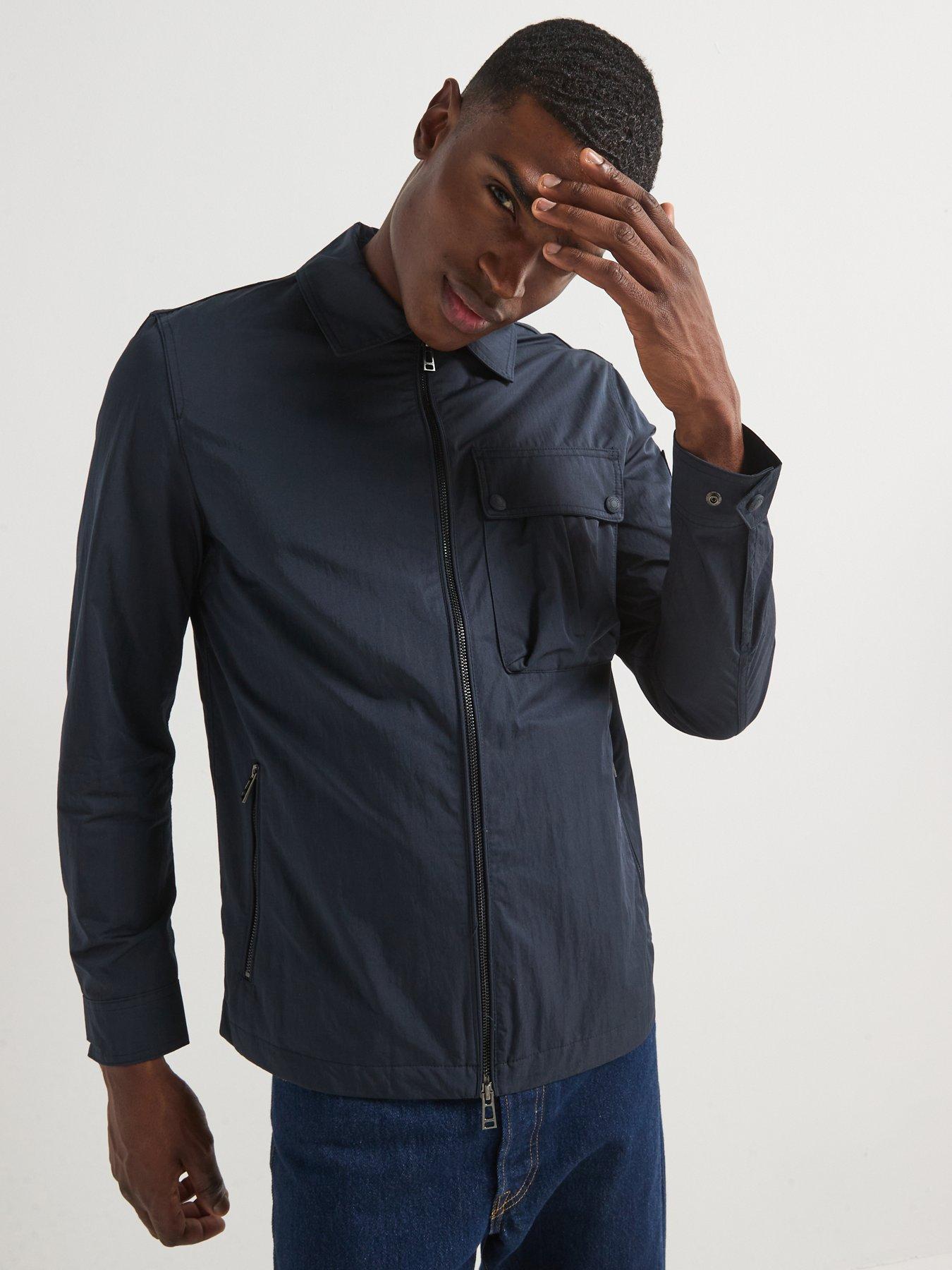 Image 5 of 6 of Belstaff Drome Cotton Blend Zip Thru Overshirt - Navy