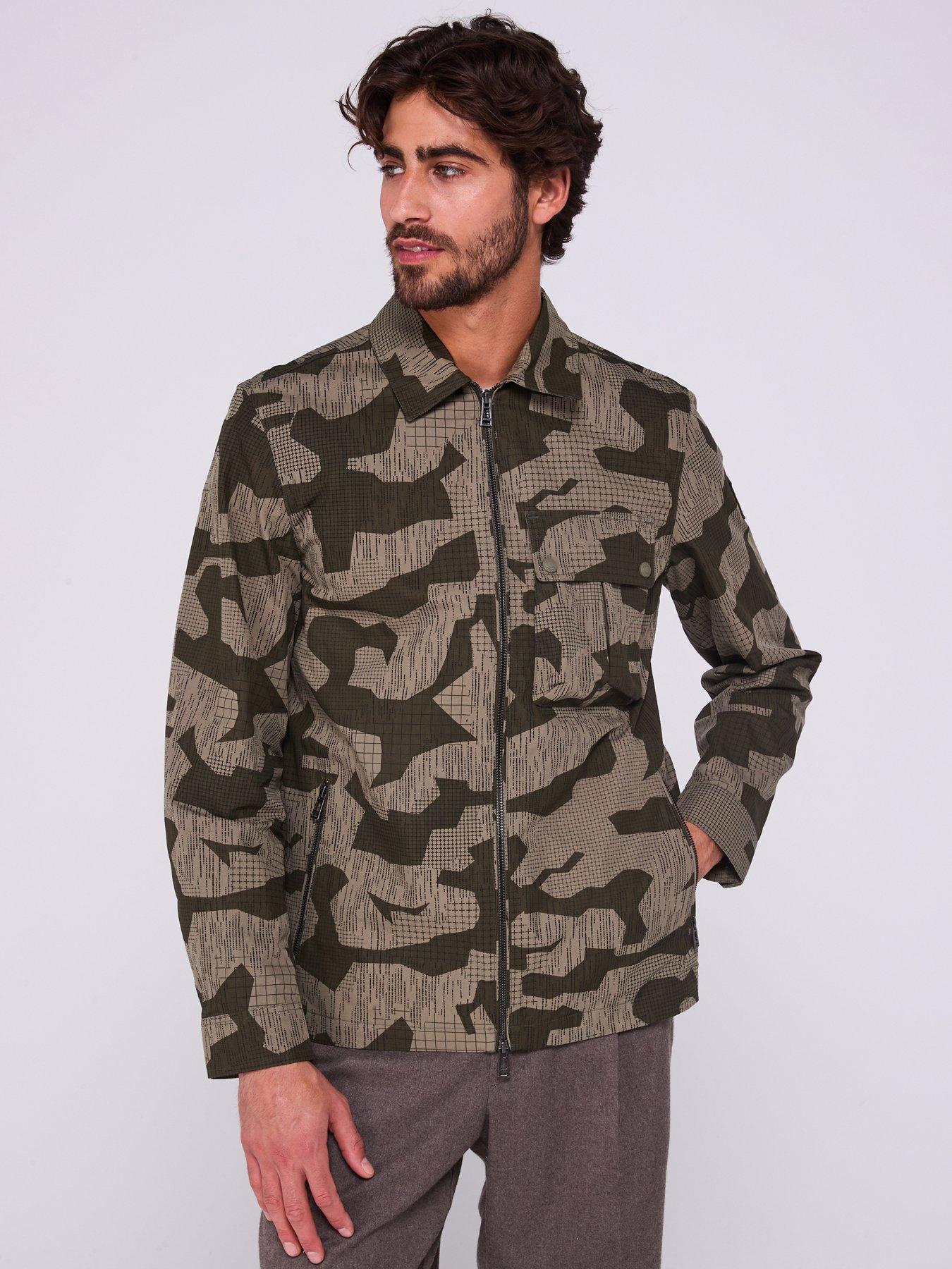 undefined Drome Camo Zip Thru Overshirt - Khaki