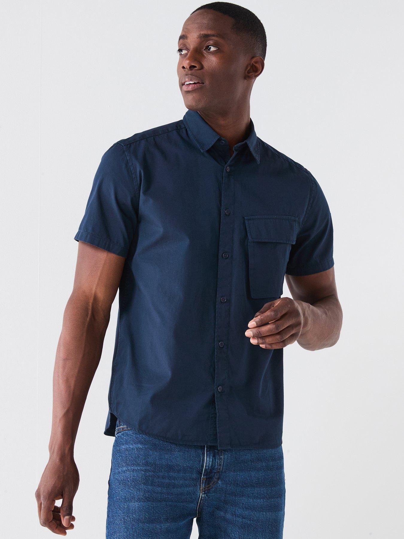 undefined Scale Short Sleeve Shirt - Navy