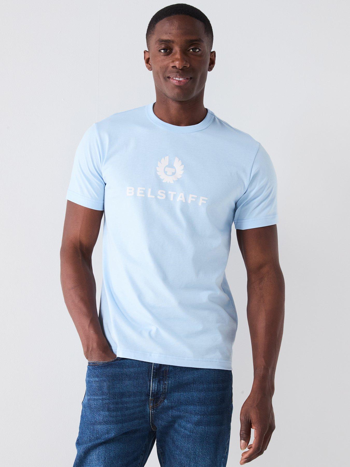 undefined Signature Chest Logo Regular Fit T-Shirt - Light Blue