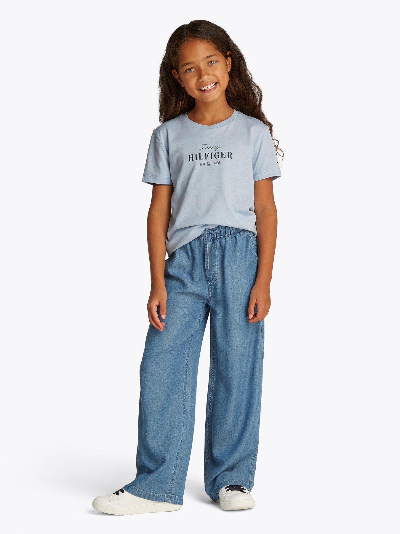 undefined Girls Script Short Sleeve T-Shirt - Blue