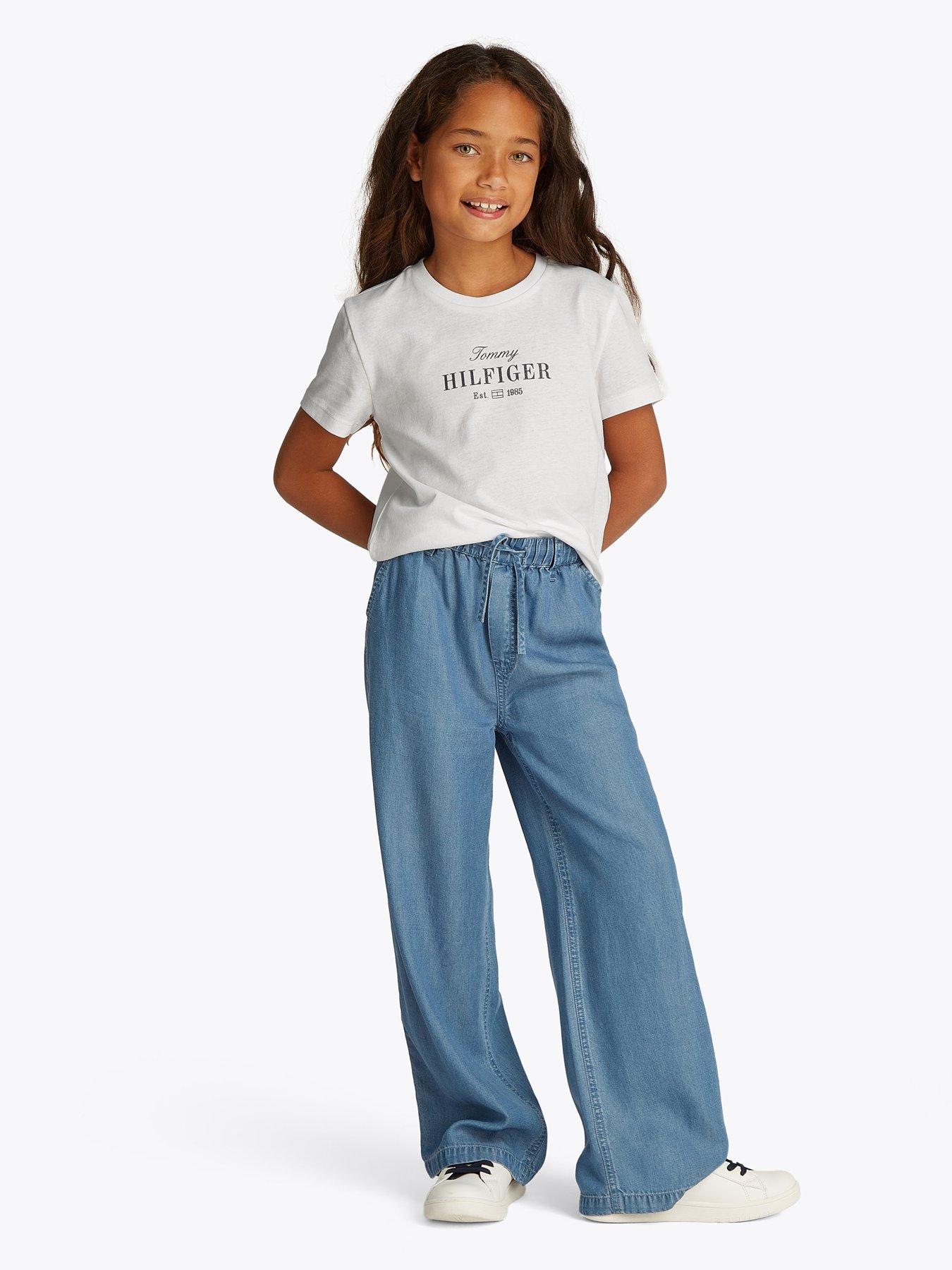 undefined Girls Script Short Sleeve T-Shirt - White