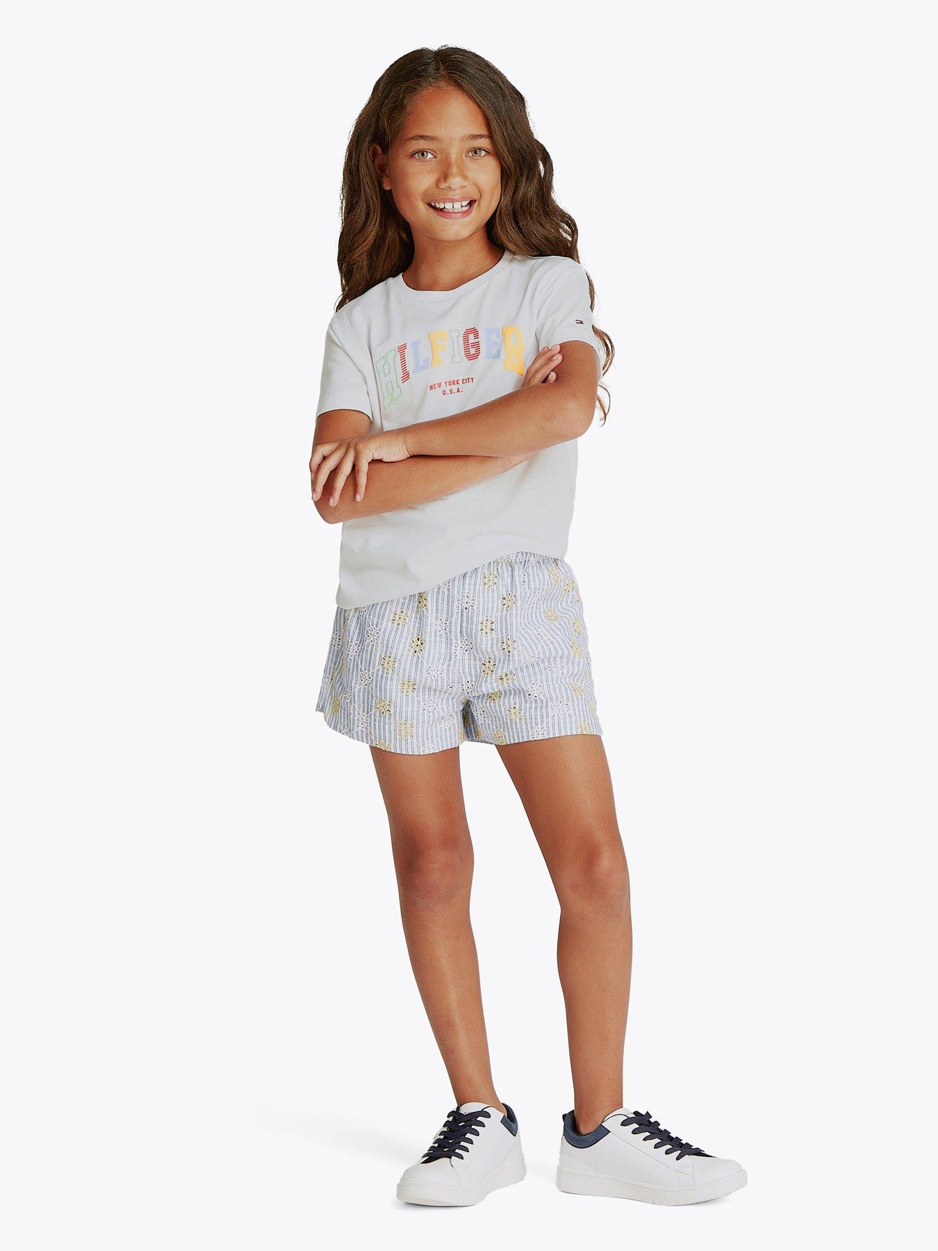 undefined Girls Varsity Short Sleeve T-Shirt - White