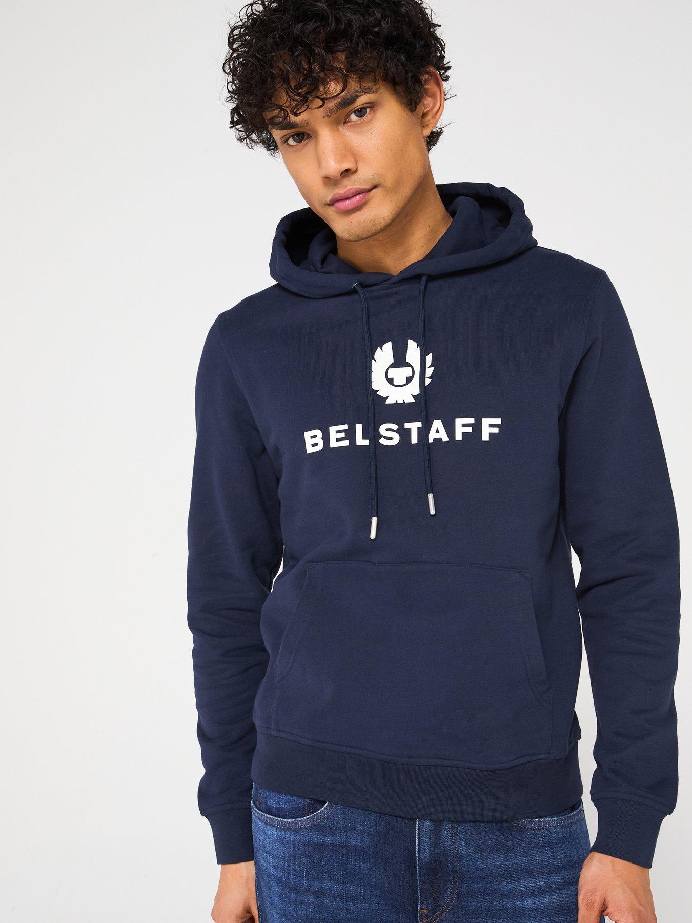 undefined Signature Chest Logo Regular Fit Overhead Hoodie - Black/White