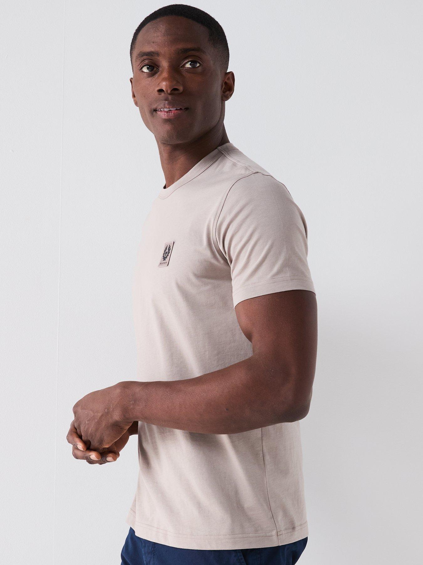 Image 4 of 6 of Belstaff Left Chest Patch Logo Regular Fit T-Shirt - Dark Beige