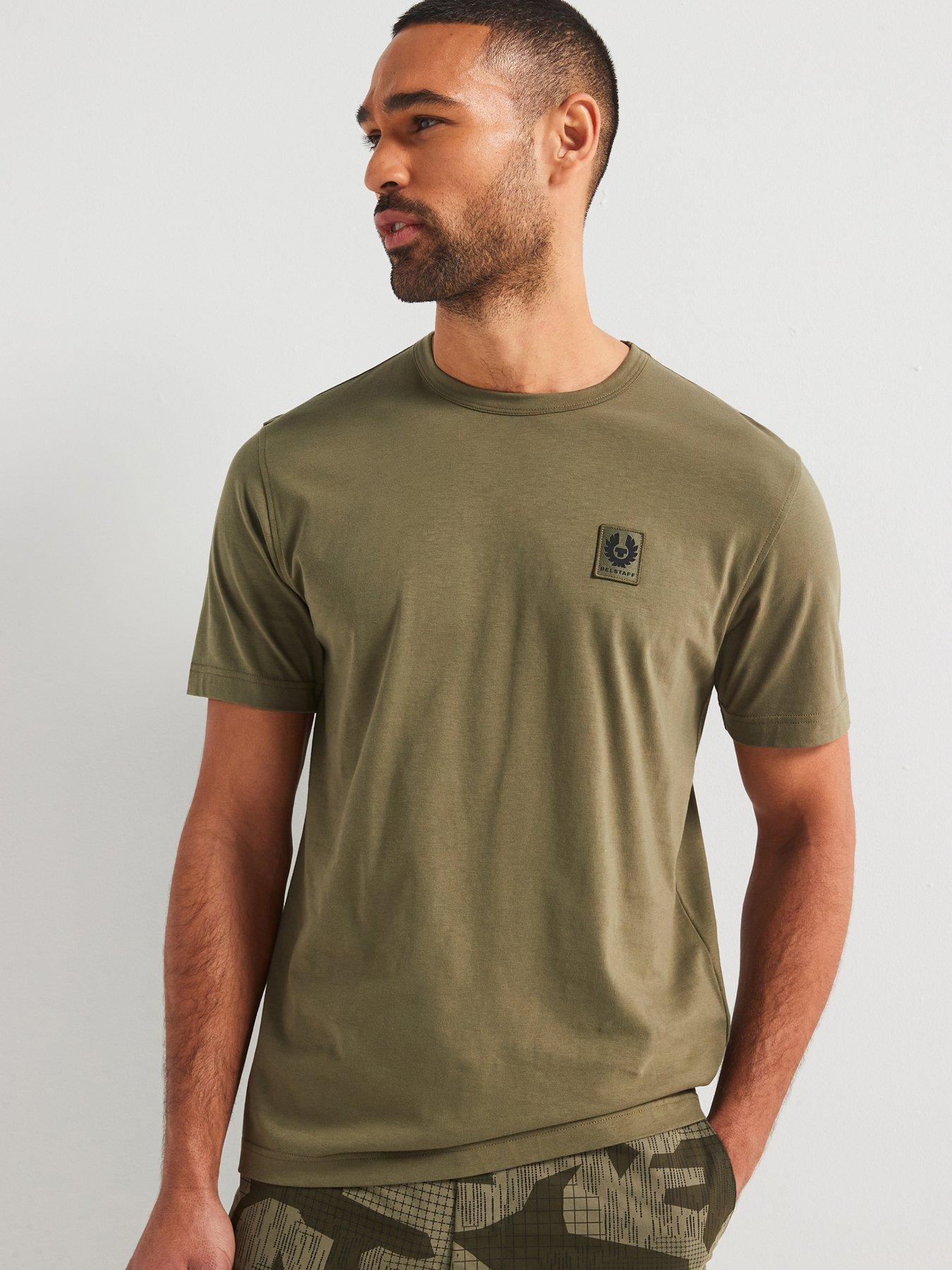 Image 1 of 4 of Belstaff Left Chest Patch Logo Regular Fit T-Shirt - Khaki