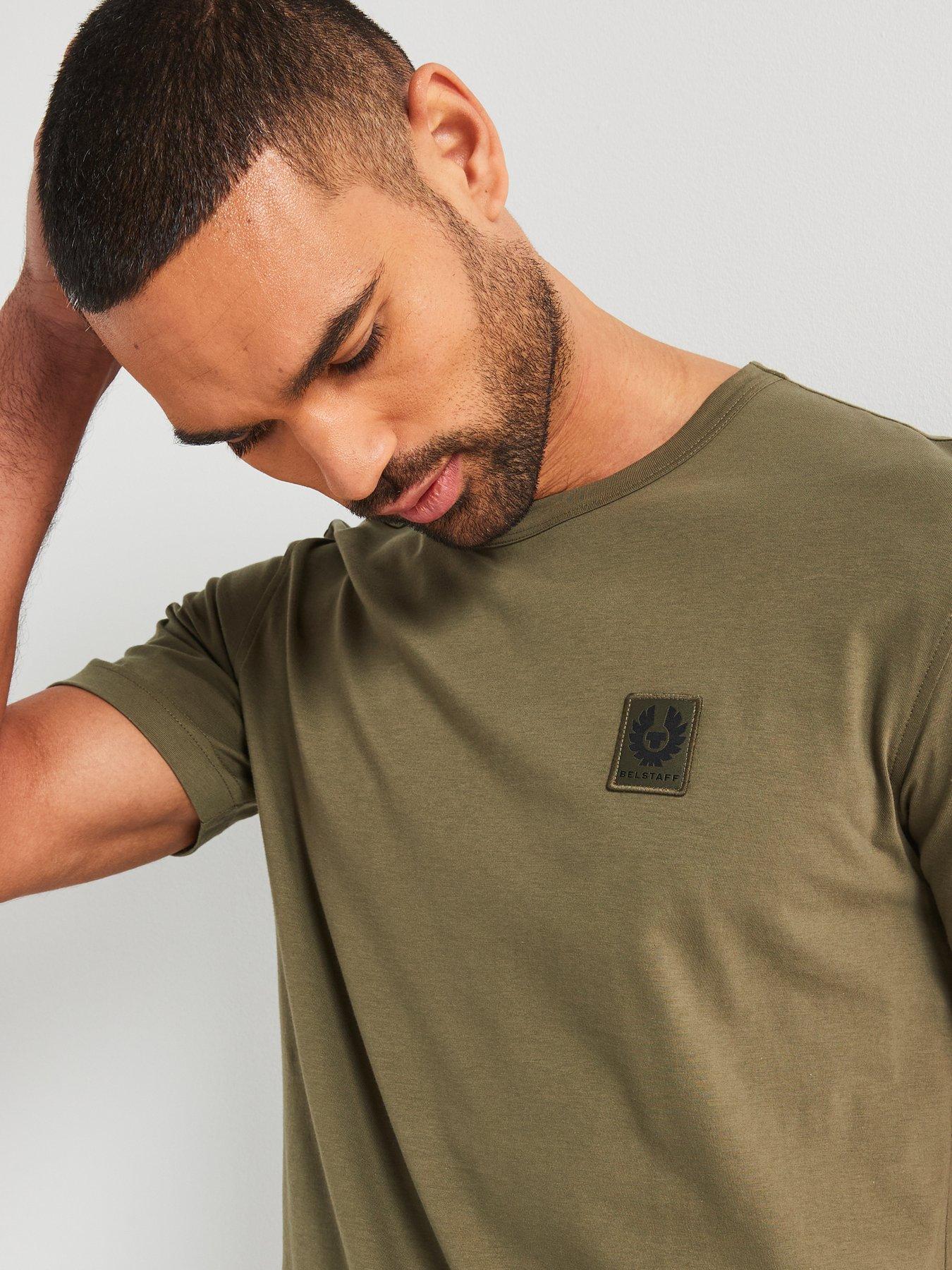 Image 4 of 4 of Belstaff Left Chest Patch Logo Regular Fit T-Shirt - Khaki