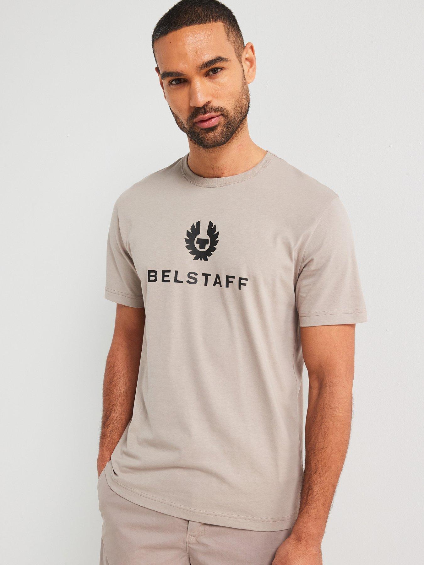 undefined Signature Chest Logo Regular Fit T-Shirt - Dark Beige