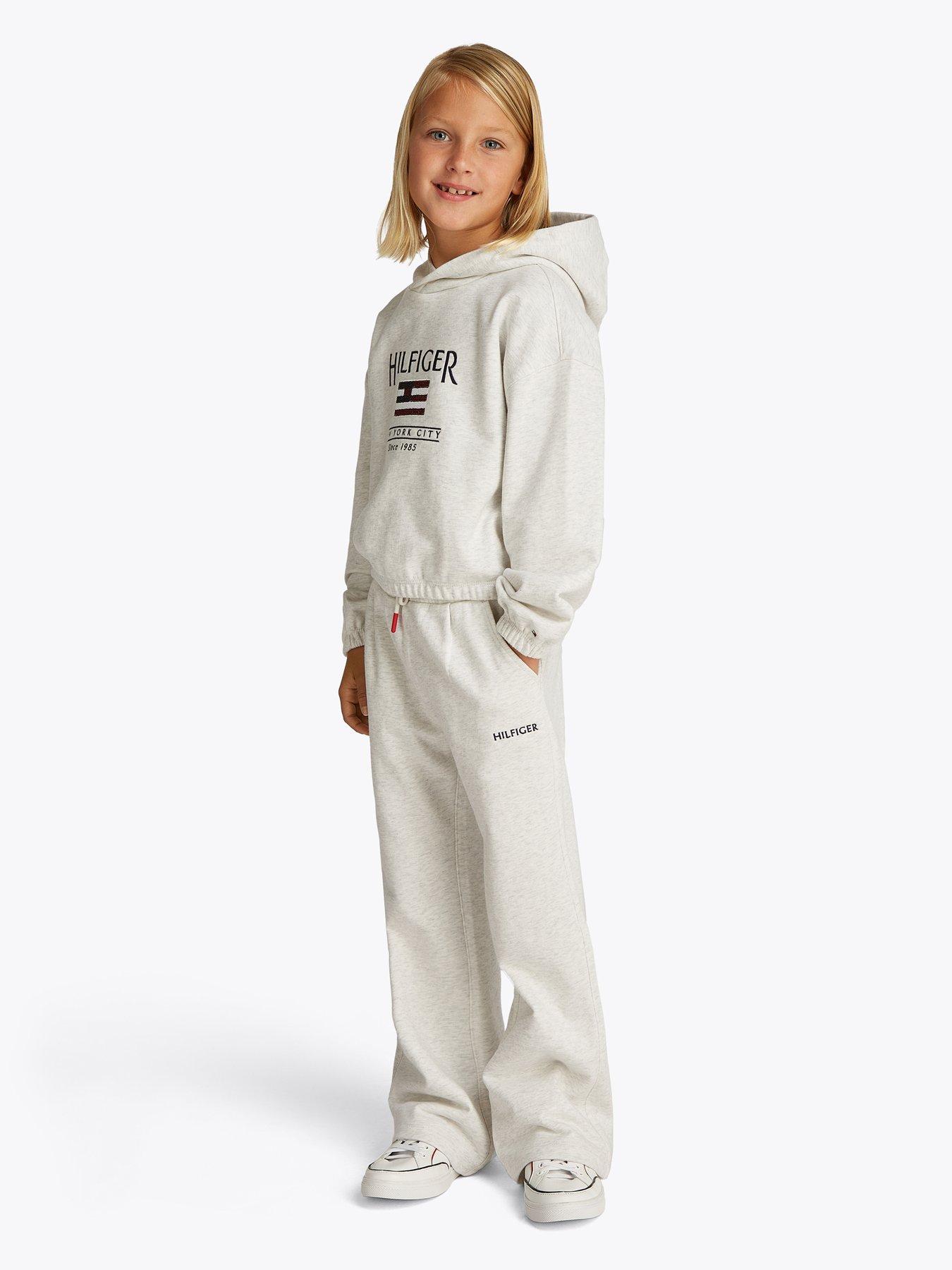 undefined Girls Sequin Flag Hoodie - Grey
