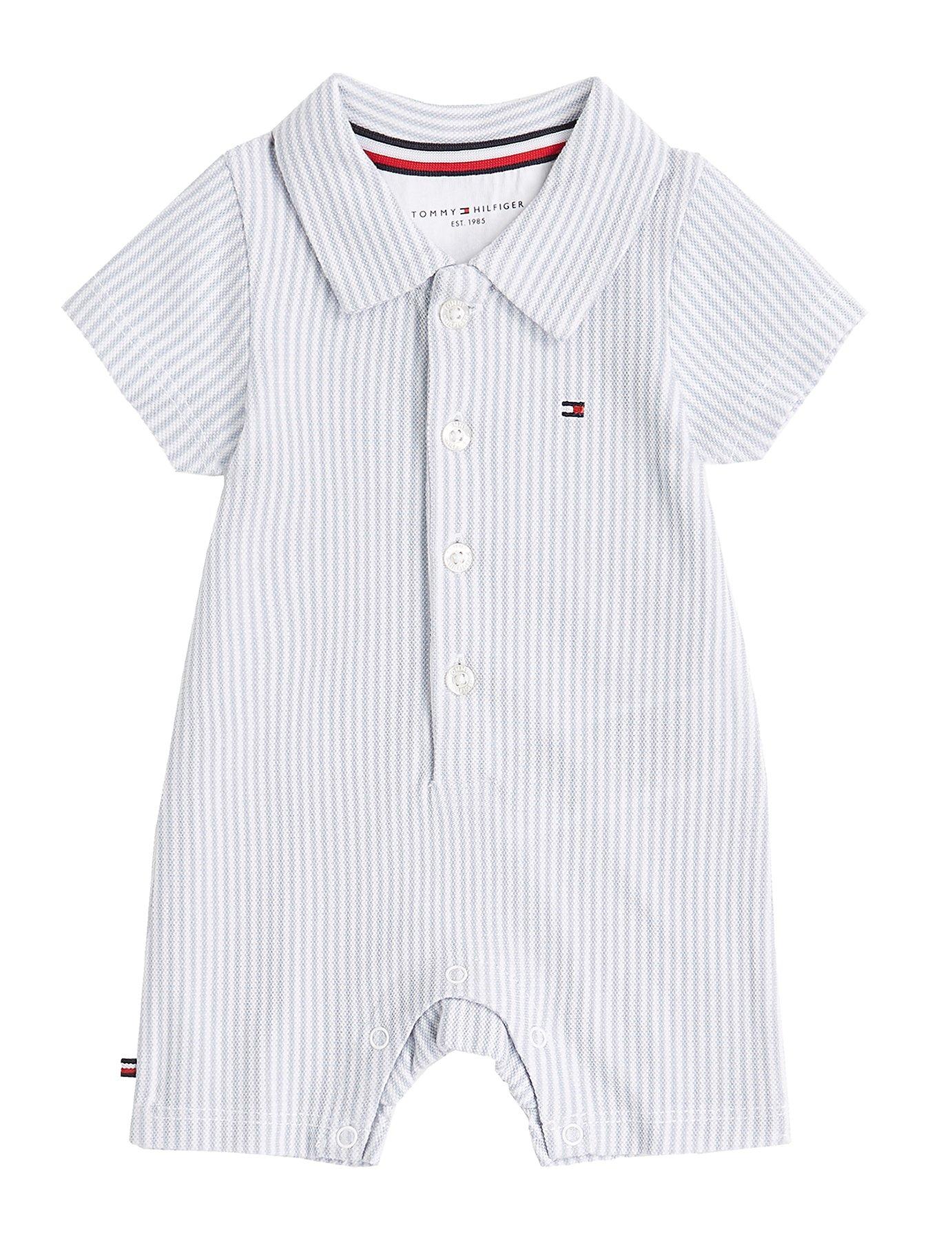 undefined Baby Ithica Stripe Shortall - Blue