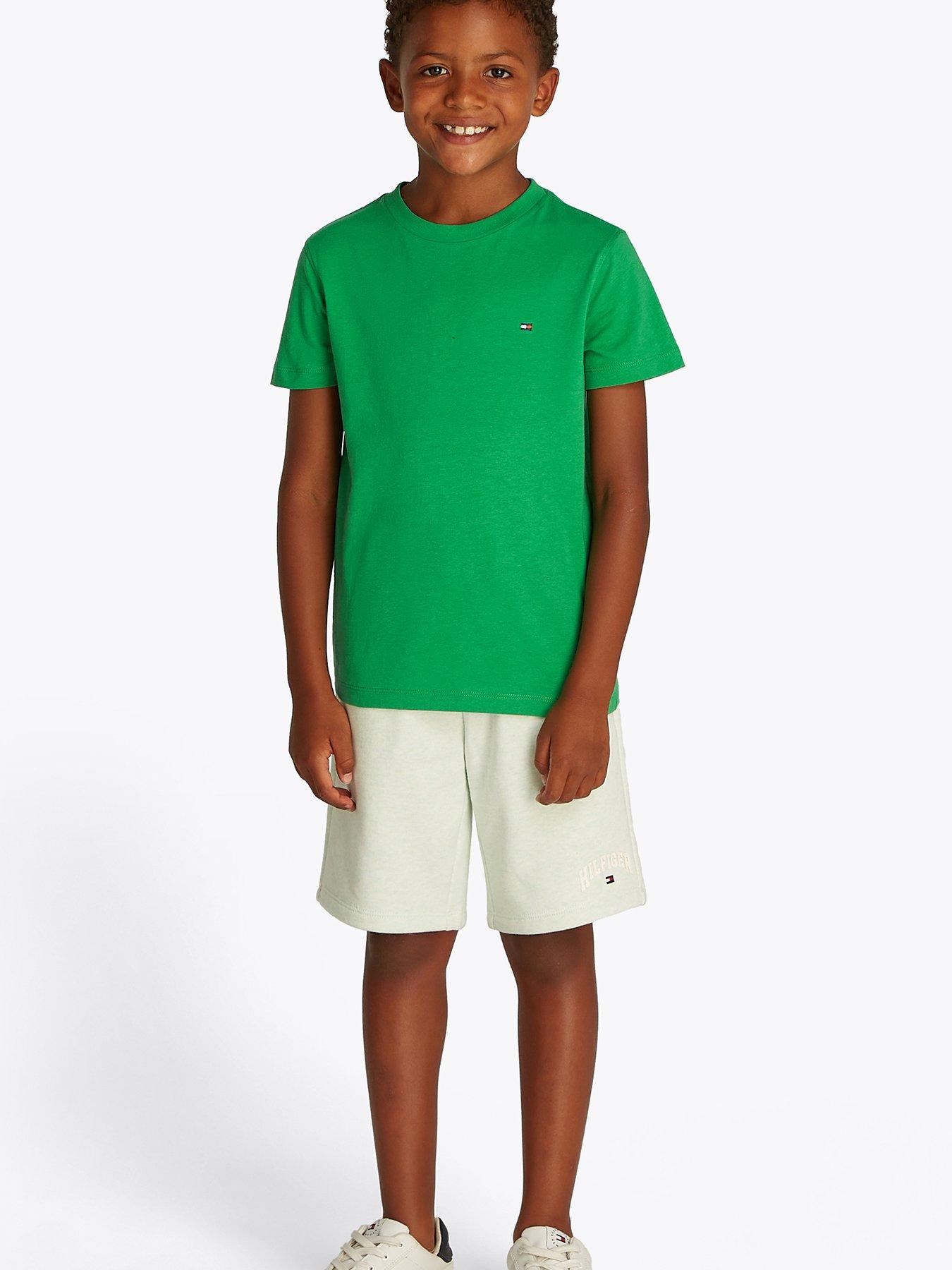 undefined Boys Essential Cotton Regular Fit Short Sleeve T-Shirt - Green