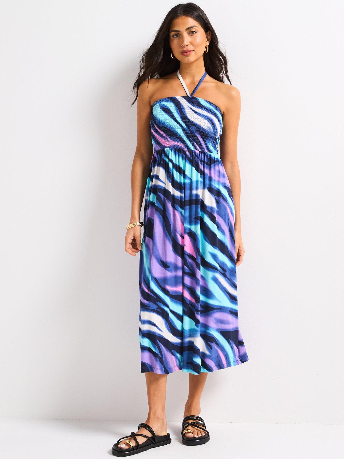 sachin and babi light blue dress Shirred Halter Mini Dress main image 1