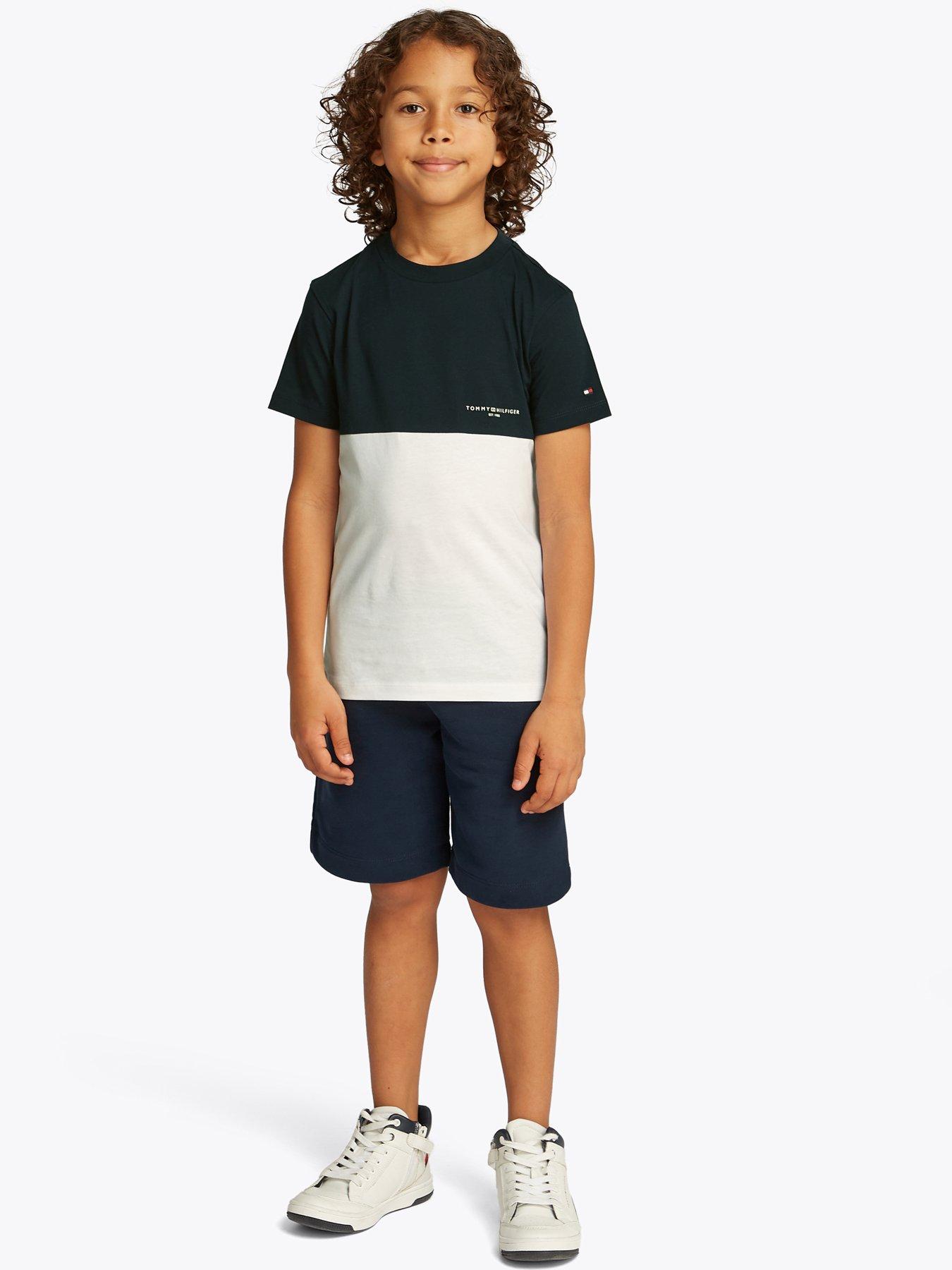 undefined Boys Mini Corp Short Sleeve Colourblock T-Shirt And Shorts Set - Multi