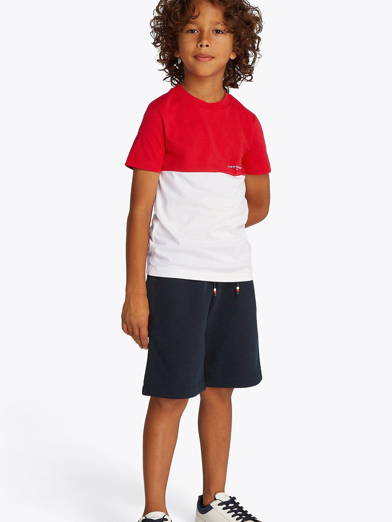 undefined Boys Mini Corp Short Sleeve Colourblock T-Shirt And Shorts Set - Multi