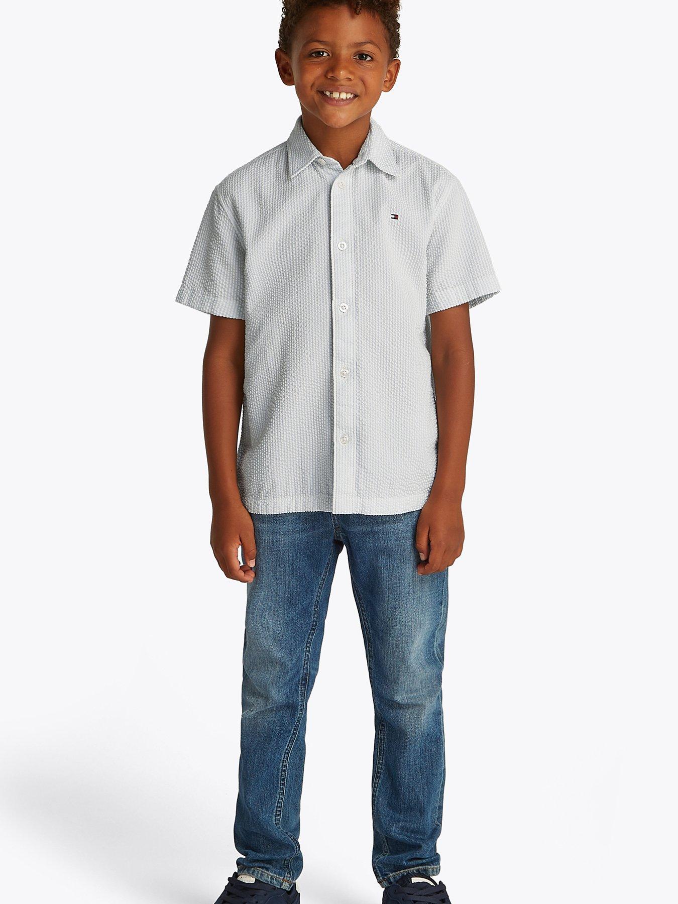 undefined Boys Seersucker Short Sleeve Shirt - Multi