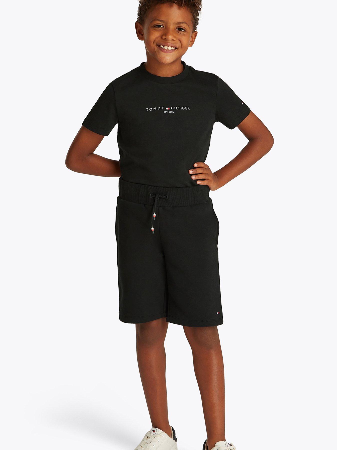 undefined Boys Essential Short Sleeve T-Shirt And Short Set - Black