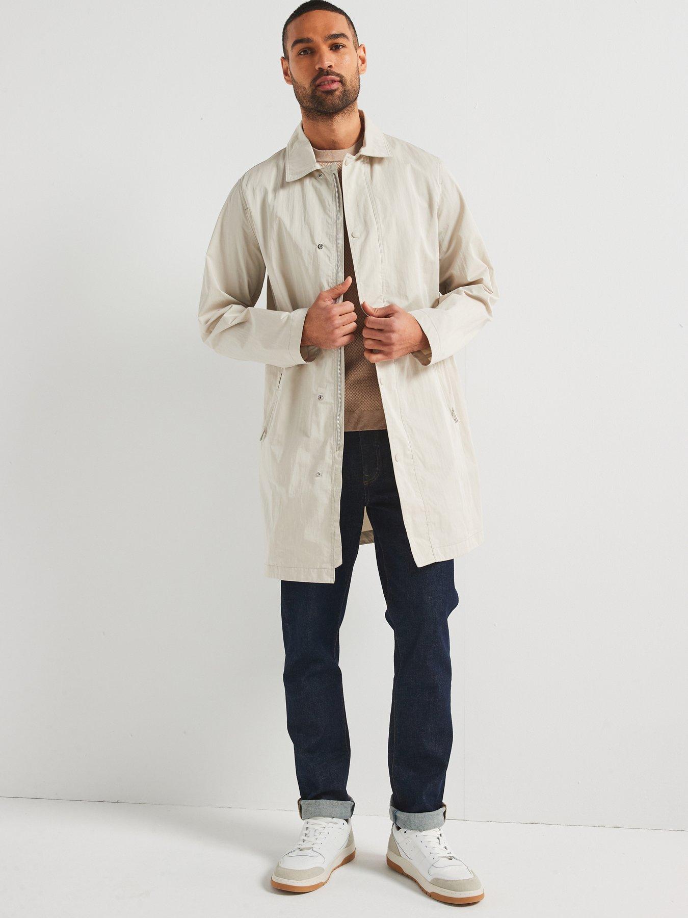 undefined Cotton Blend Drill Overcoat - Light Beige