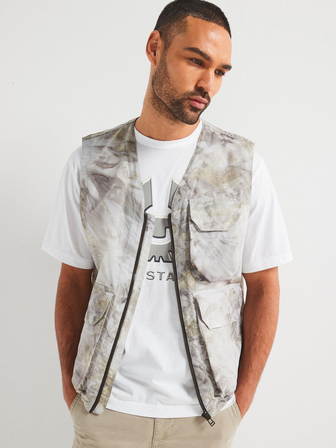 undefined Hithe Riverbed Camo Ripstop Gilet - Light Beige