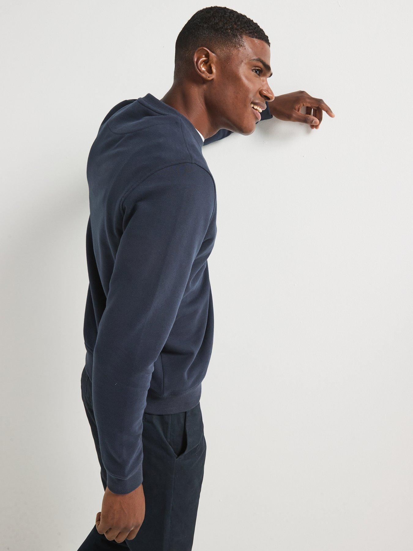Image 2 of 6 of Belstaff Logo Patch Regular Fit Crew Neck Sweatshirt - Navy