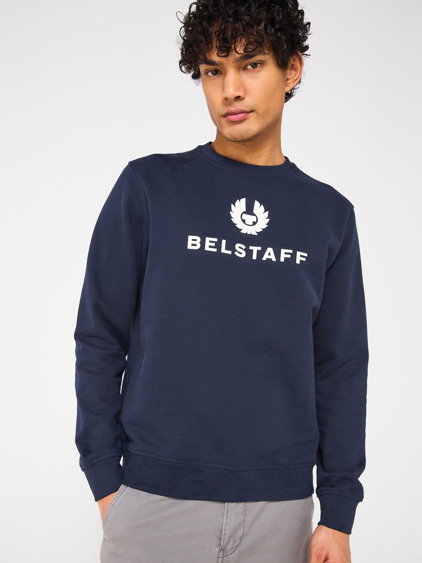undefined Signature Chest Logo Regular Fit Crew Sweater - Navy