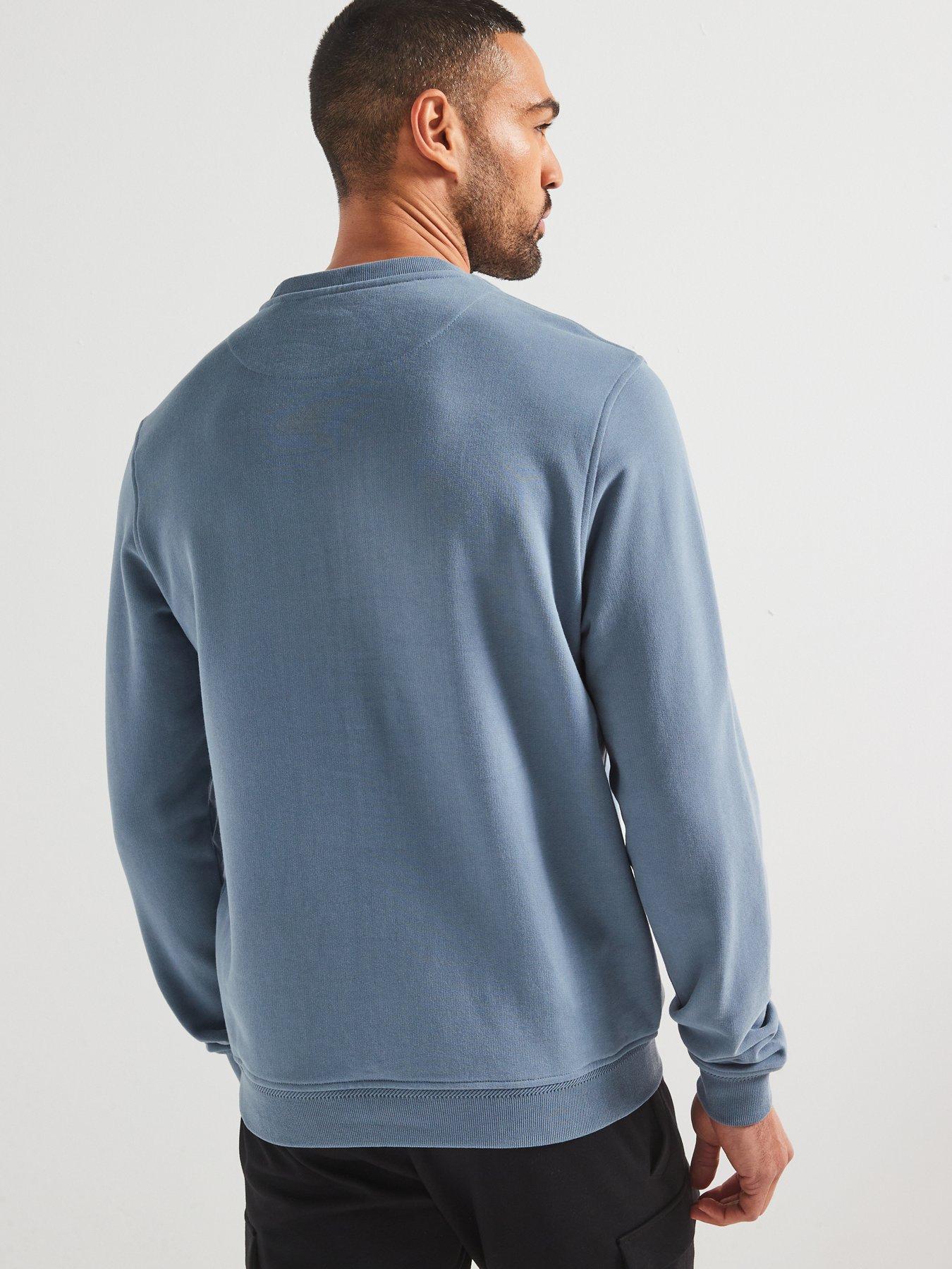 Image 2 of 4 of Belstaff Left Chest Patch Logo Regular Fit Crew Sweater - Light Blue