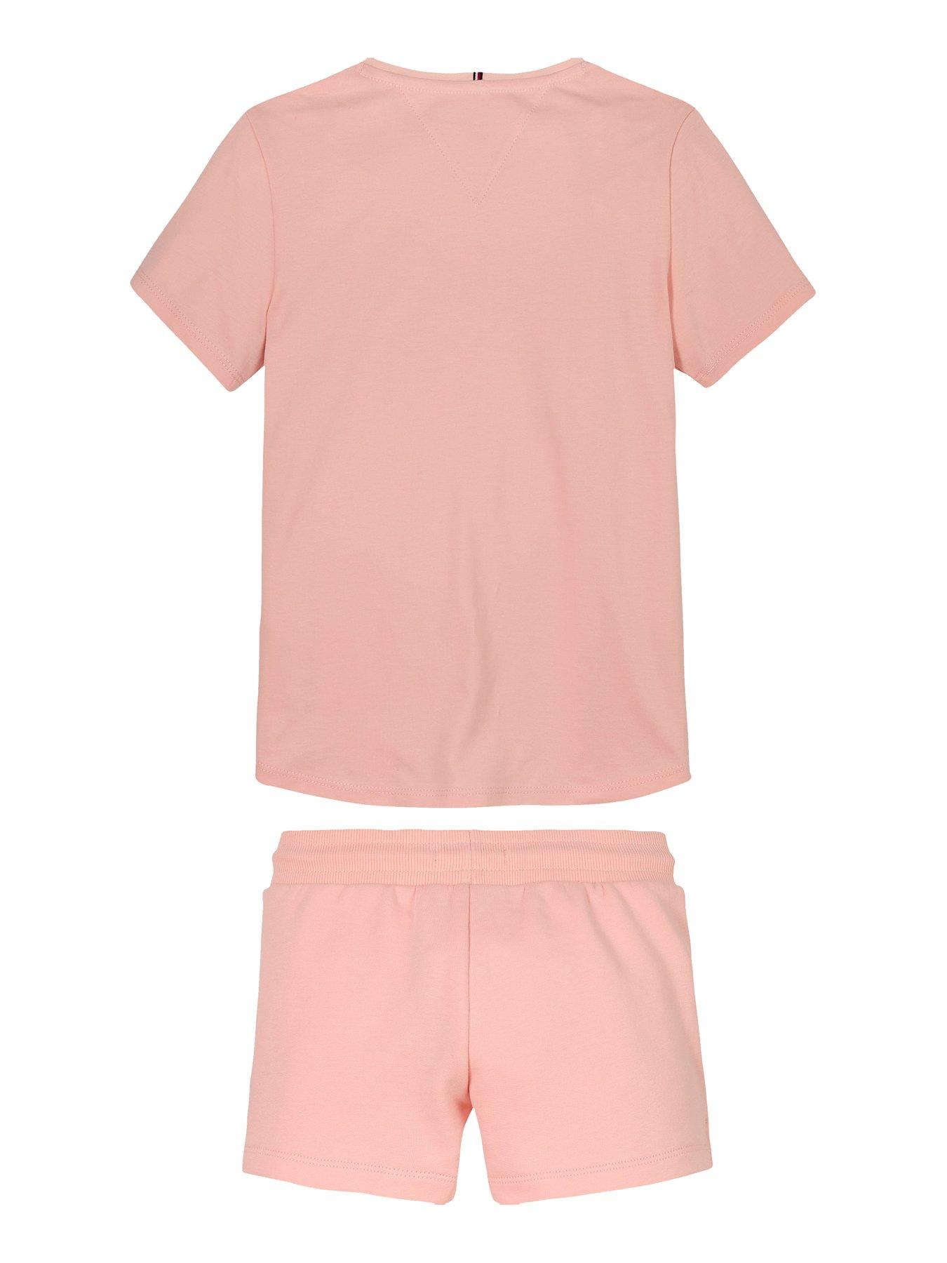 Image 5 of 5 of Tommy Hilfiger Girls Mini Corp Short Sleeve T-Shirt And Short Set - Pink